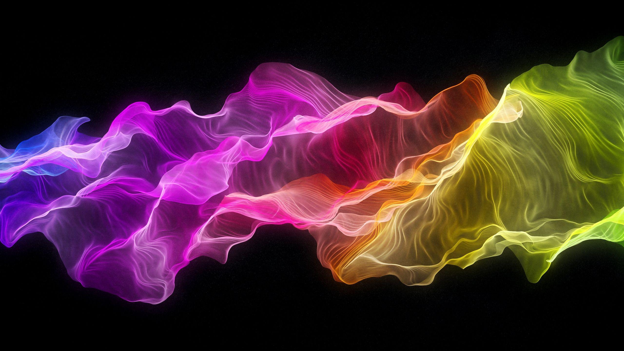 2560x1440 Wallpaper Silk, Multicolored, Neon, Desktop