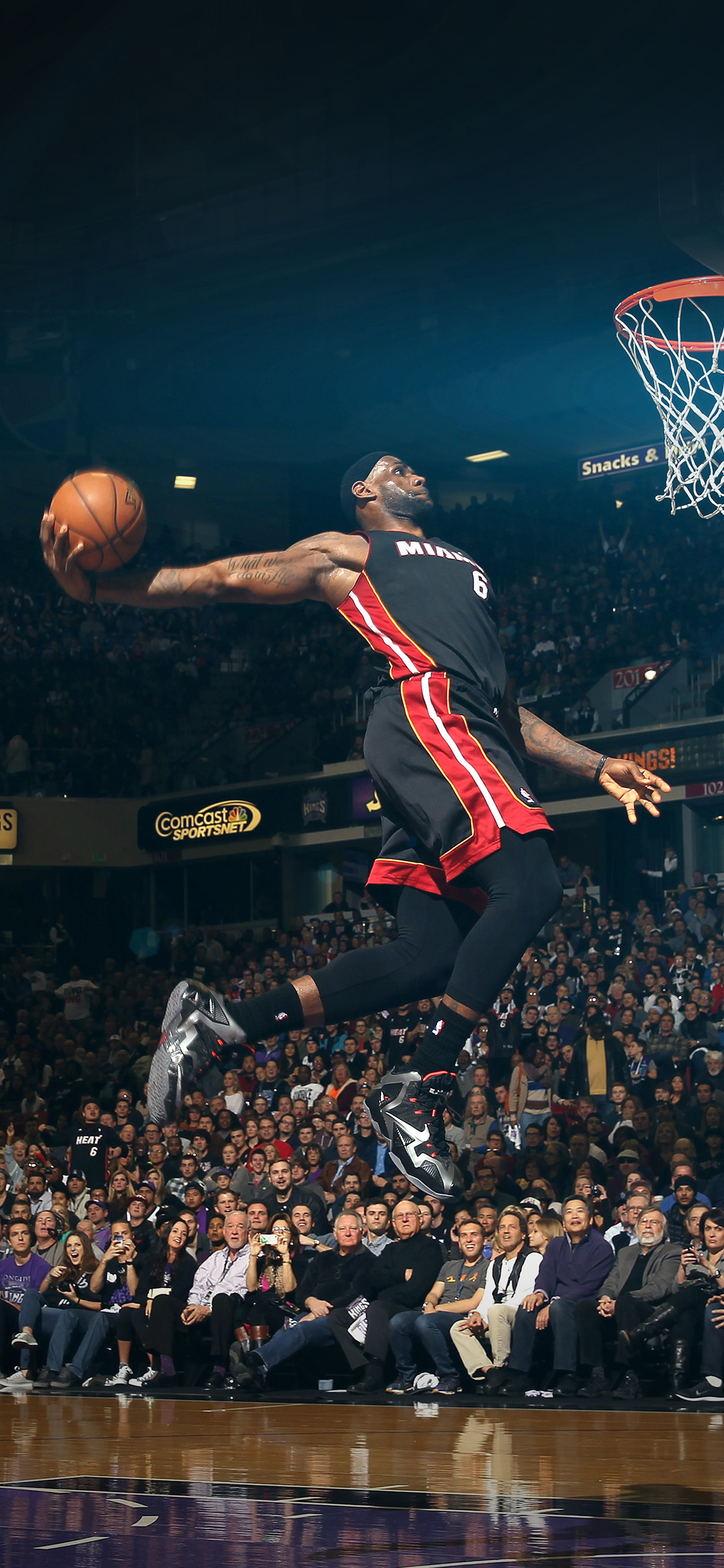 1130x2440 Lebron James Dunk Nba Sports Art Flare Basketball, Phone