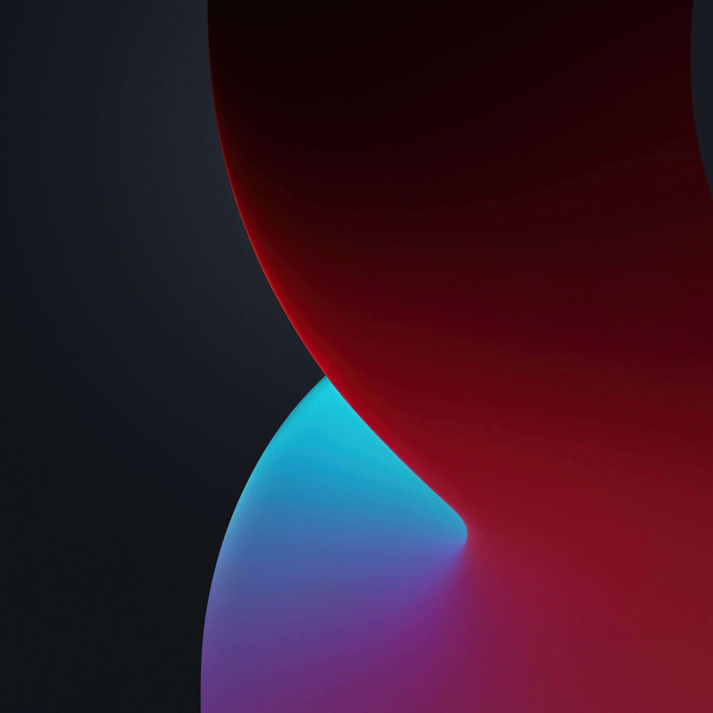 2740x2740 iOS 14 4K Wallpaper, WWDC, iPhone iPadOS, Dark, Red, Stock, Gradients, Phone