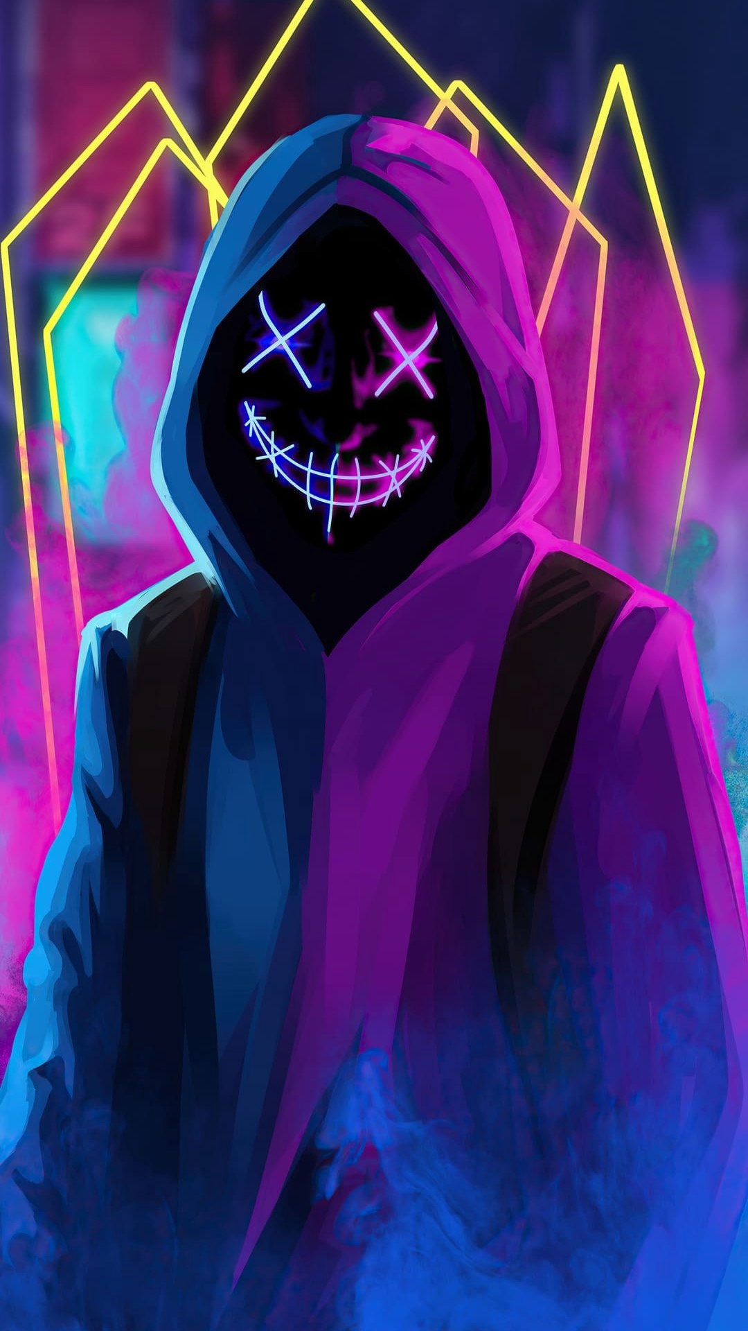 1080x1920 neon mask, Phone