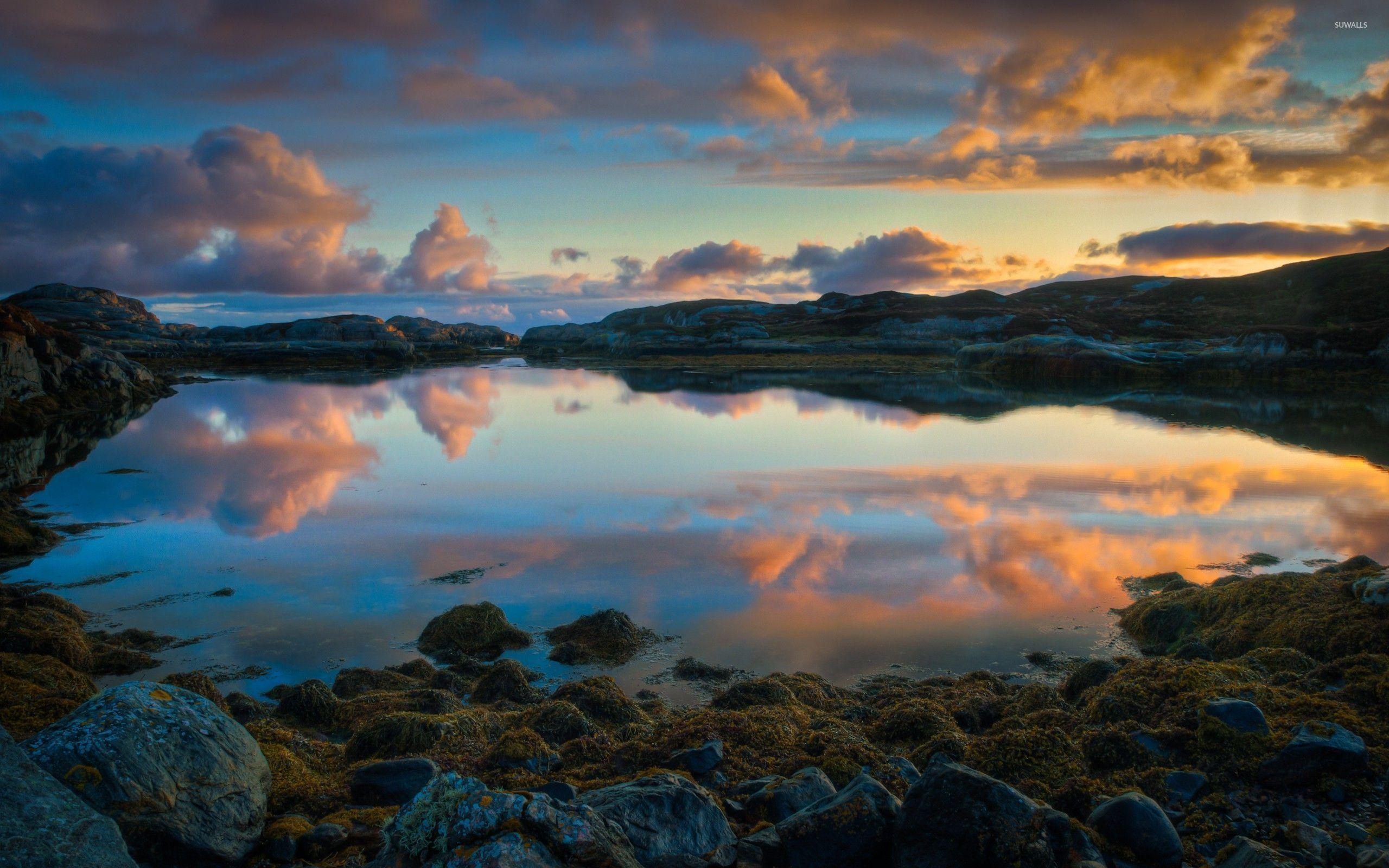 2560x1600 Lake reflecting the dusk sky, Norway wallpaper wallpaper, Desktop