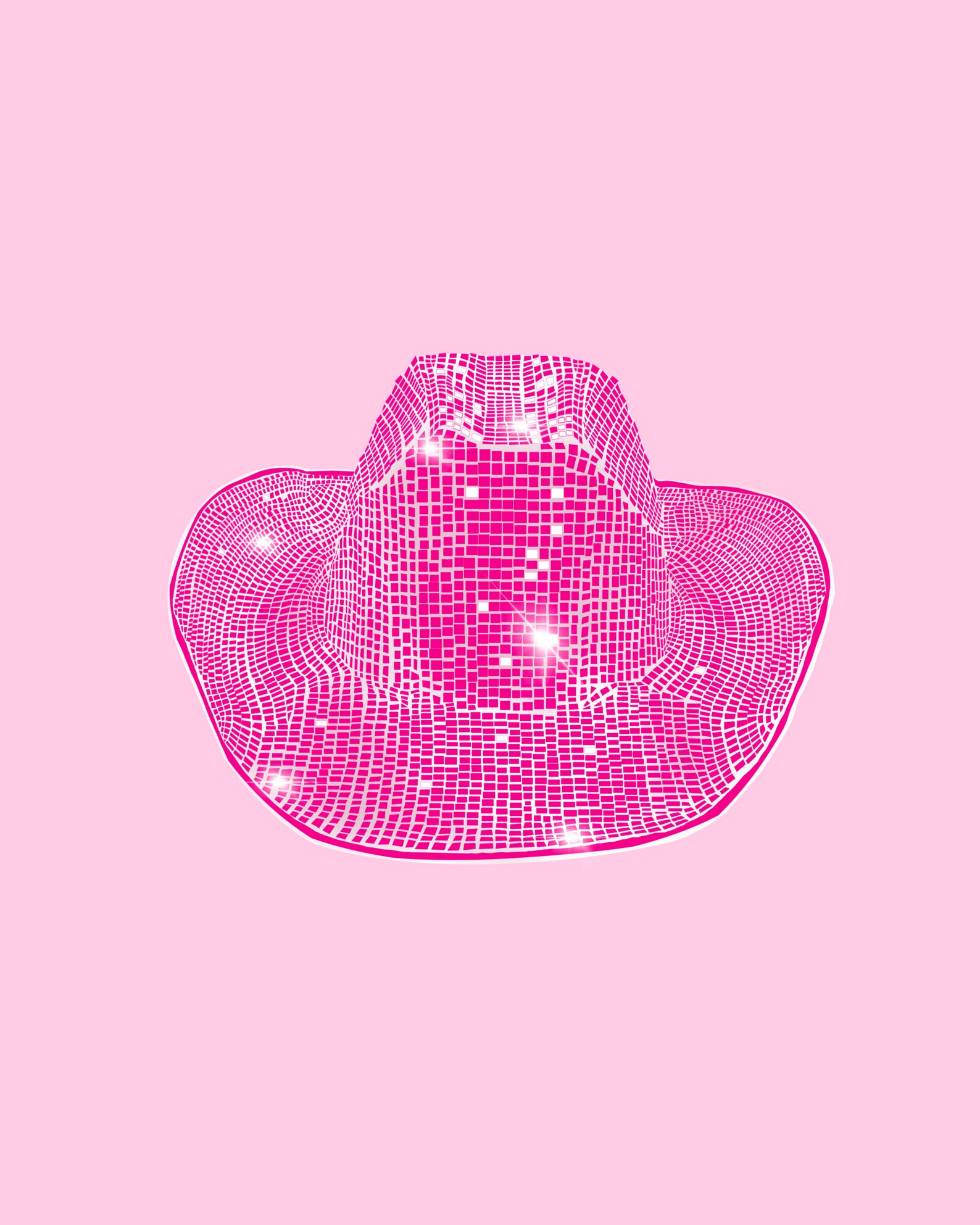 1590x1990 Barbie Pink Disco Cowboy Hat Wall Art, Phone