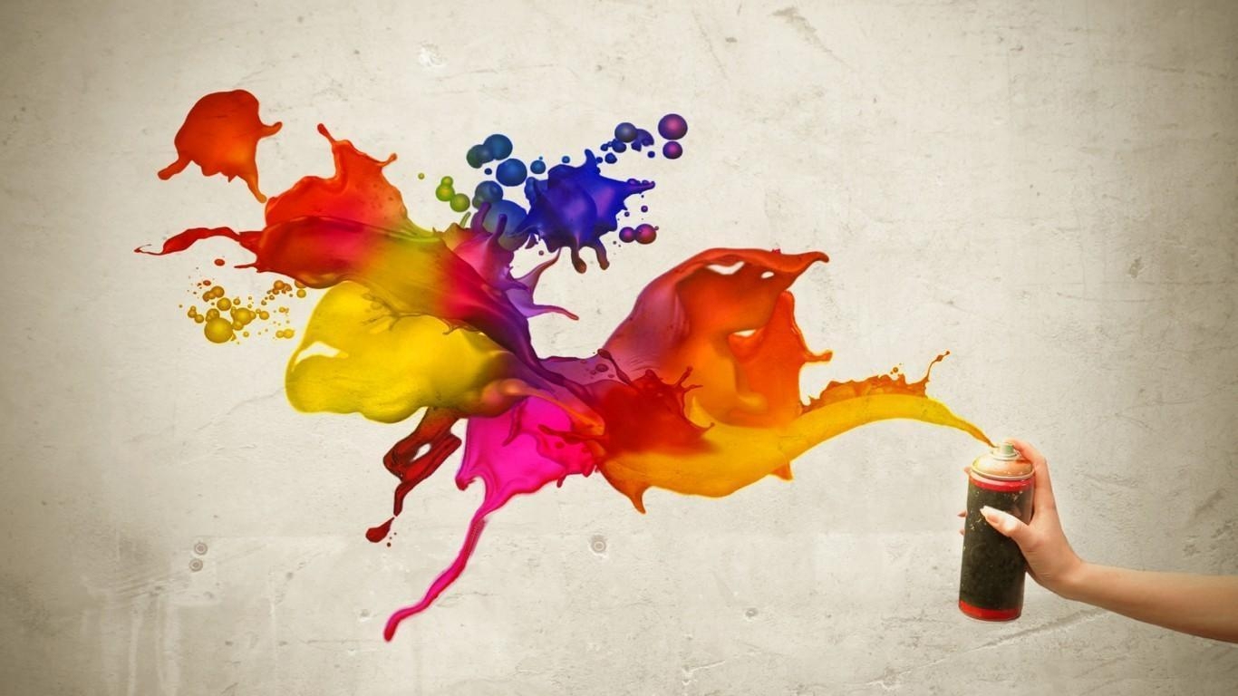 1370x770 Colourful Spray Abstract HD Wallpaper. High Definition Wallpaper, Desktop