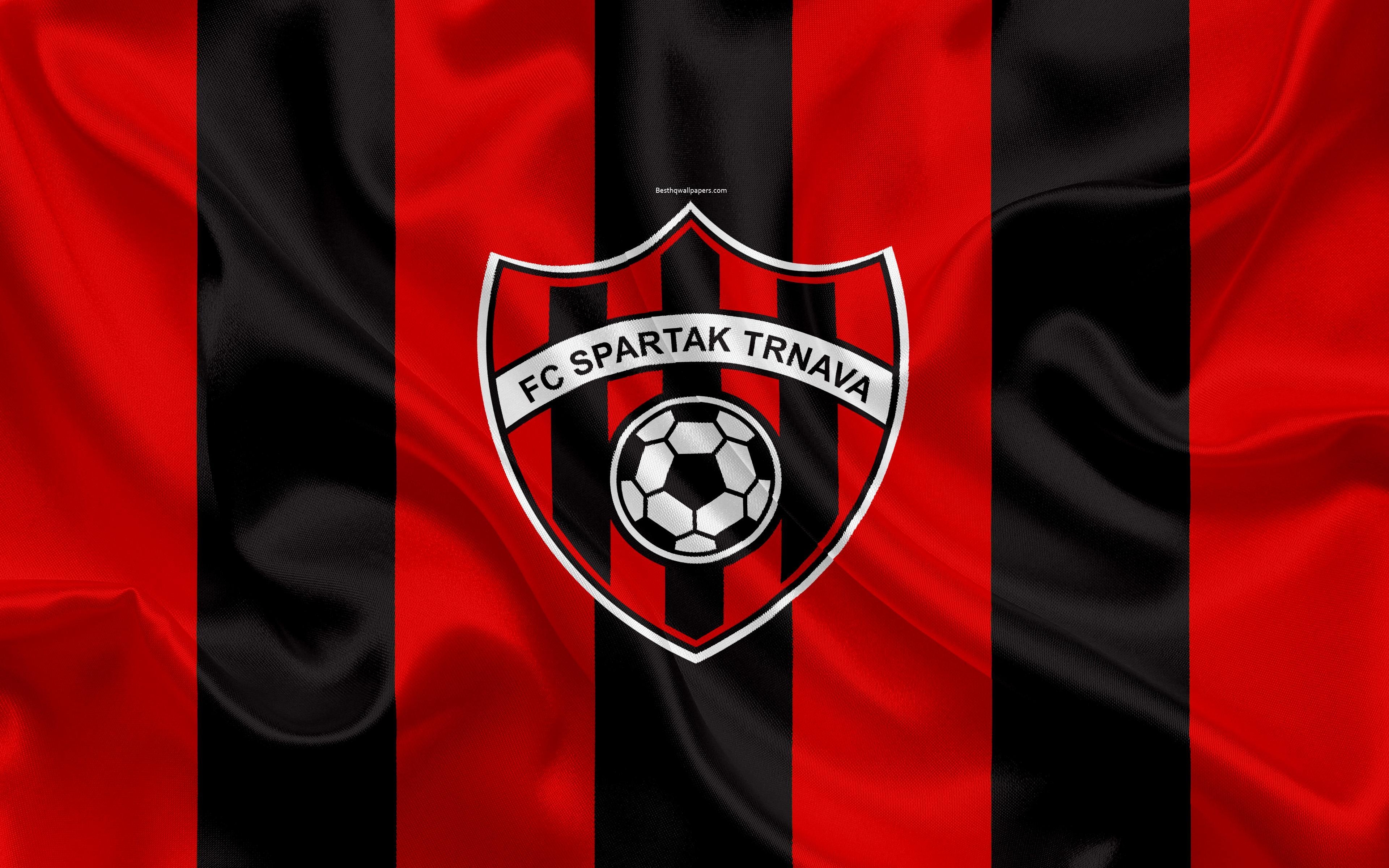 3840x2400 Download wallpaper FC Spartak Trnava, 4k, silk texture, Slovak, Desktop