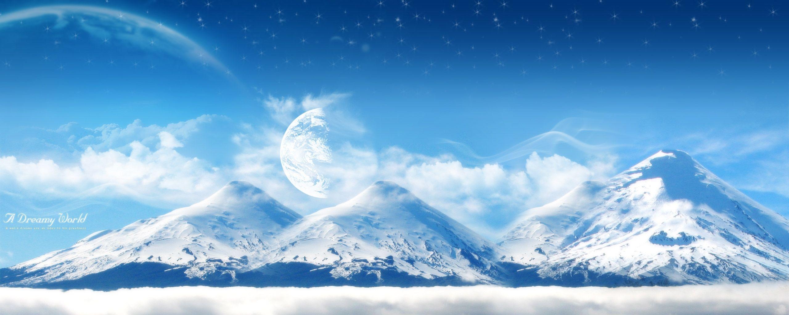 2560x1030 Wallpaper For > Anime Mountain Background, Dual Screen