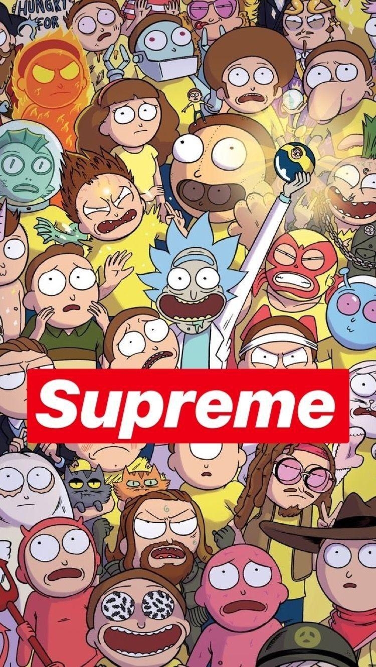 750x1340 Supreme wallpaper. Rick, morty, Wallpaper, Phone