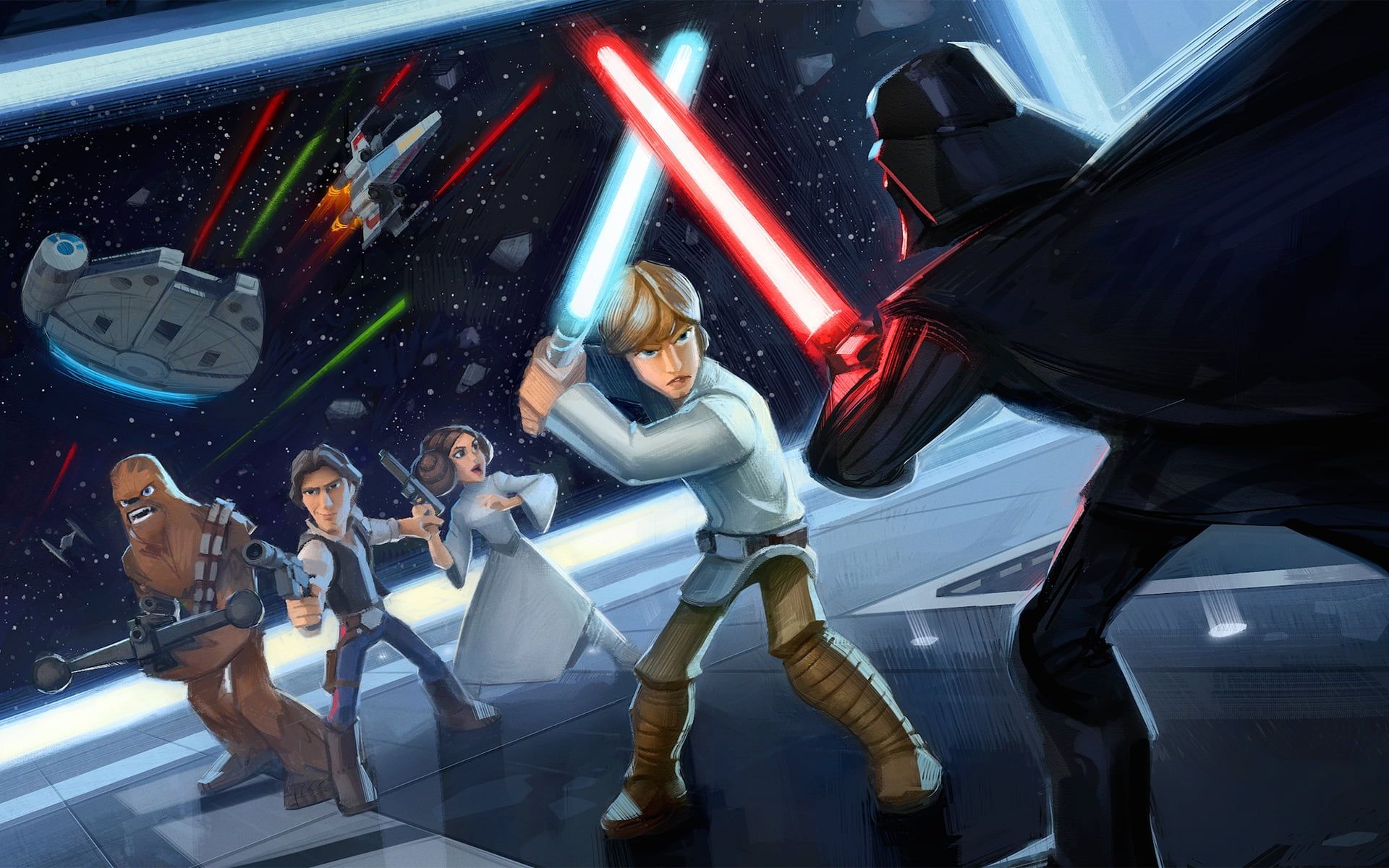 1920x1200 Luke Skywalker Vs Darth Vader Epic, Desktop