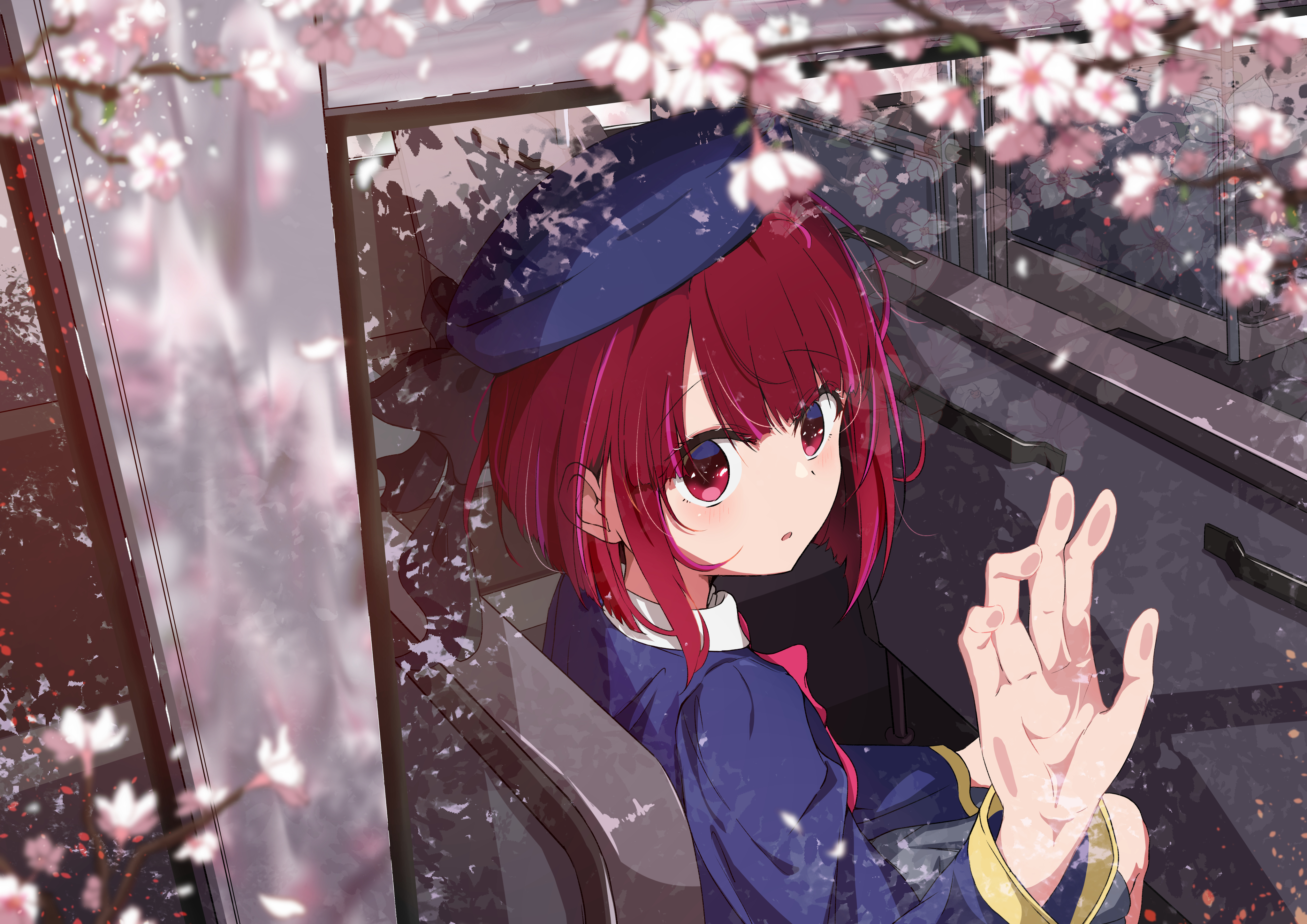 4100x2900 Kana Arima greeting spring (by b黑w白), Desktop