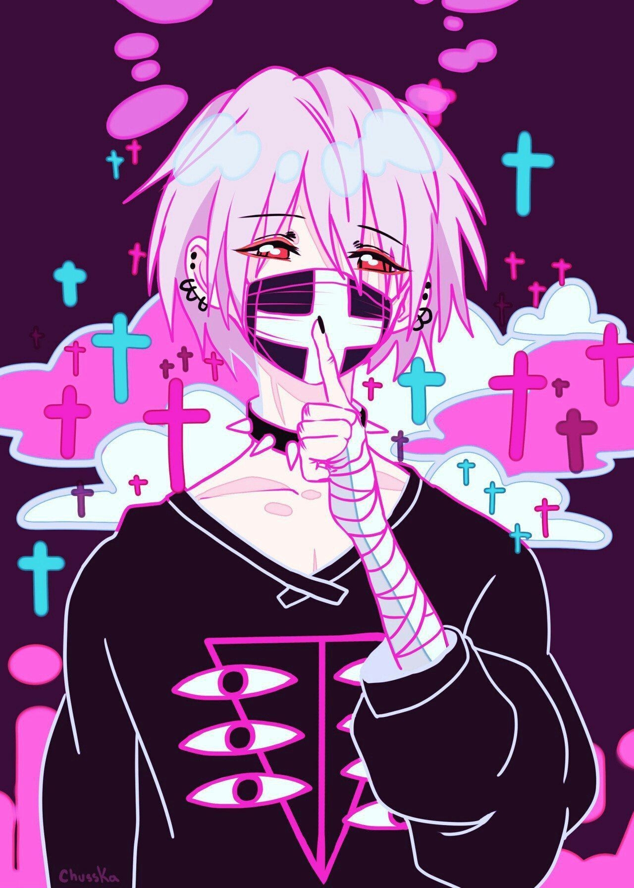 1280x1800 Pastel Goth boy. Dibujos de anime, Arte de anime, Phone