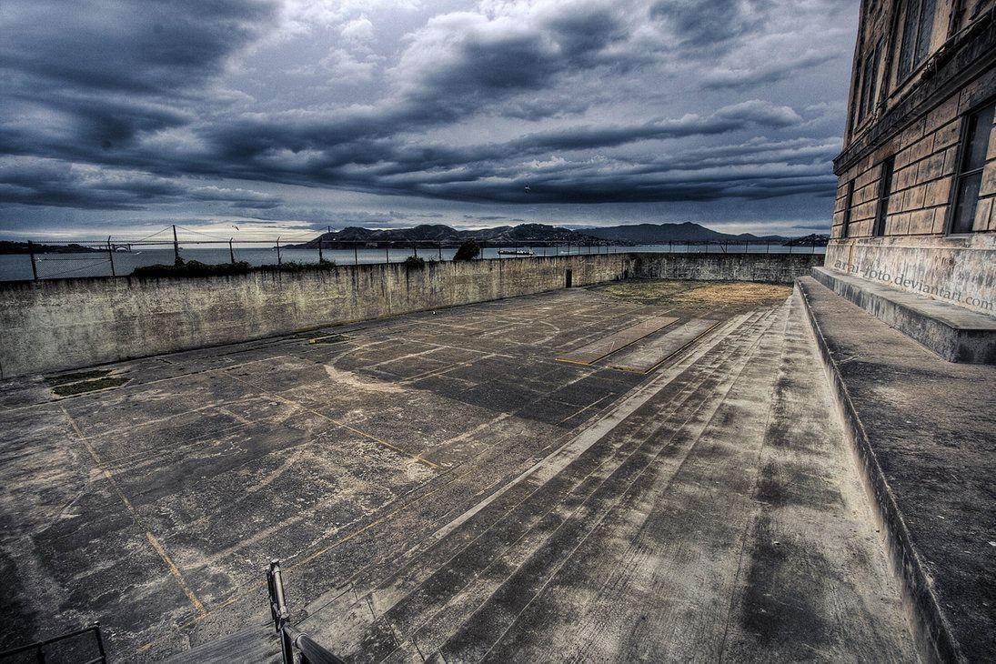 1100x730 Alcatraz Prison Yard By Arai Foto, Desktop