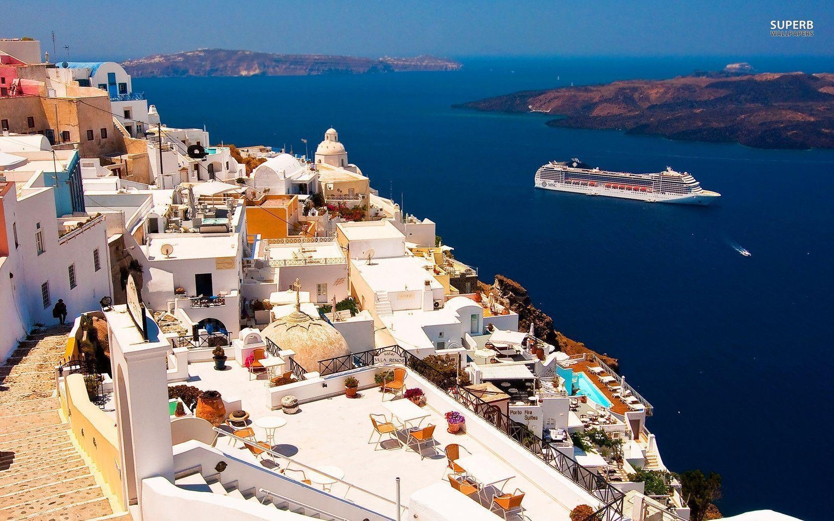 1680x1050 Santorini wallpaper wallpaper - #, Desktop