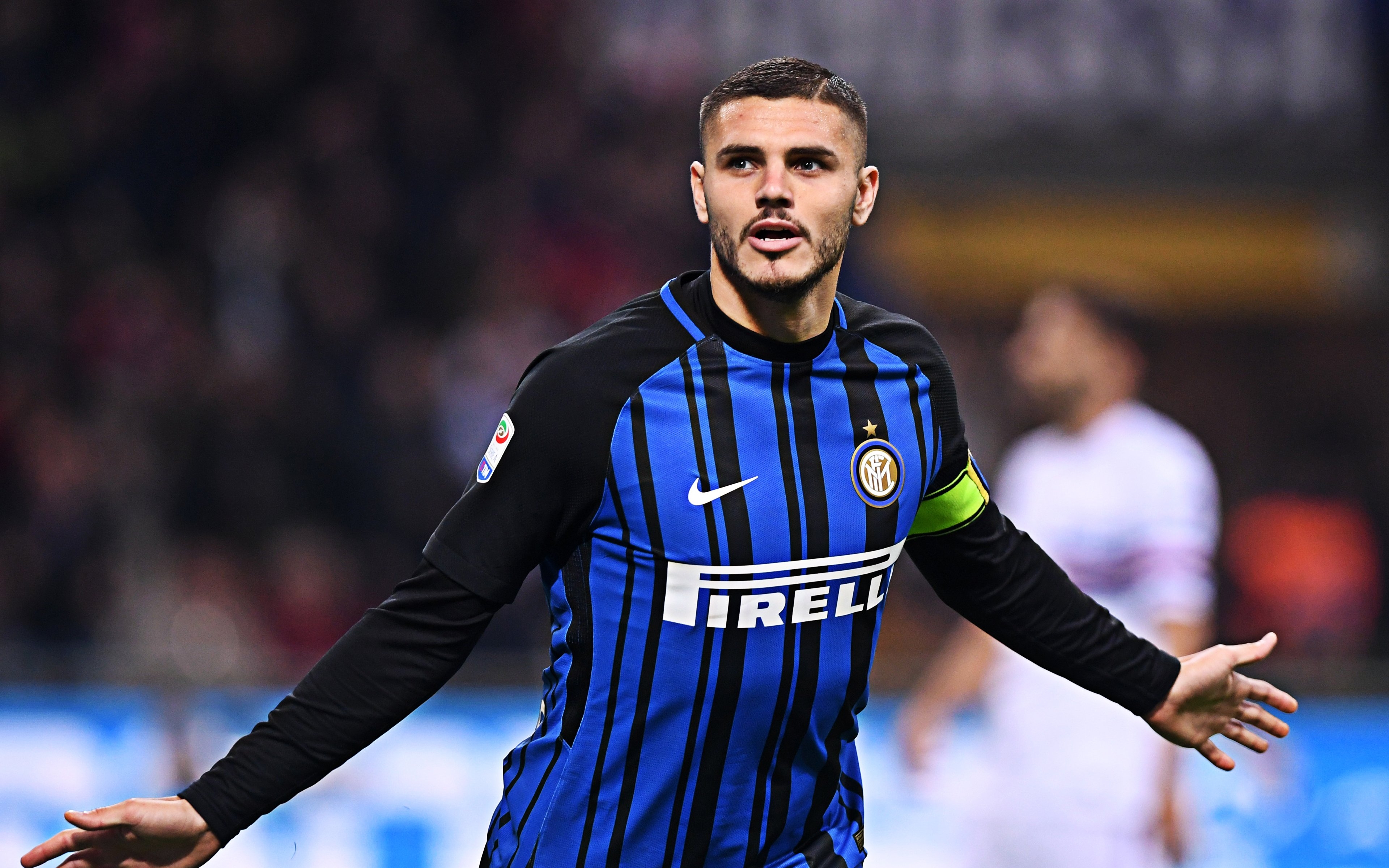 3840x2400 Download wallpaper Mauro Icardi, 4k, Inter Milan FC, soccer star, Internazionale FC, portrait, Argentinian footballer, Serie A, football for desktop with resolution. High Quality HD picture wallpaper, Desktop