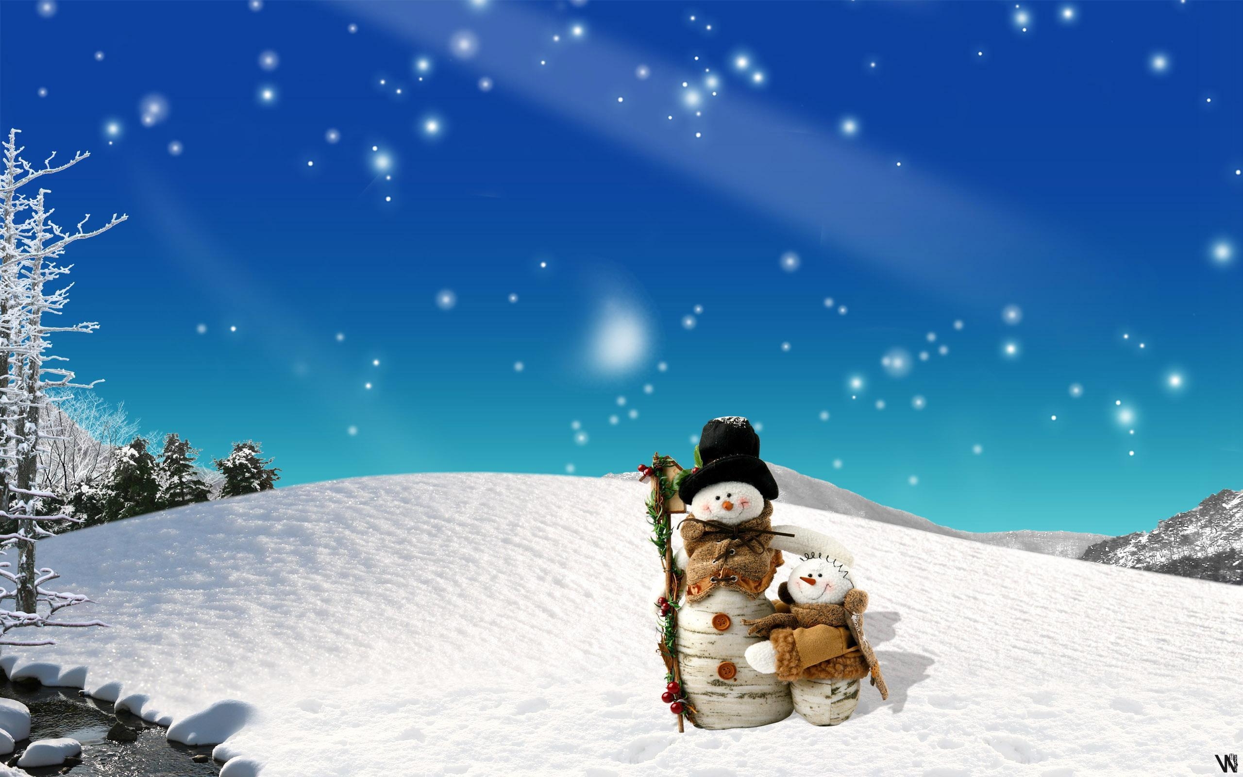 2560x1600 HD Santa and his girlfriend Wallpaper, Desktop