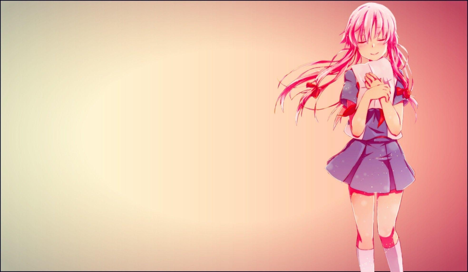 1970x1150 Anime Gasai Yuno Mirai Nikki Pink Hair Wallpaper, Desktop