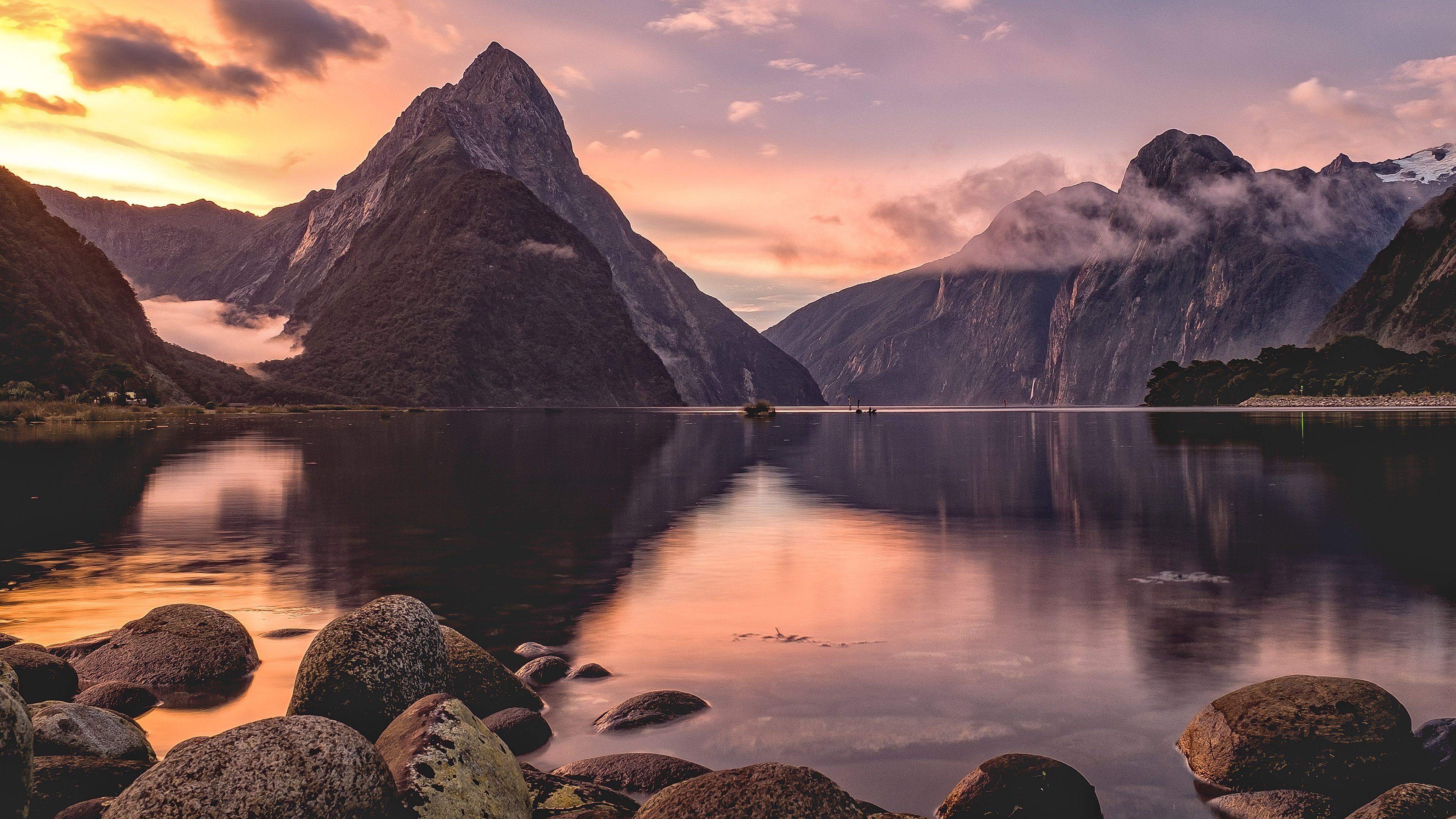 3840x2160 Milford Sound Sunset New Zealand, HD Nature, 4k Wallpaper, Image, Desktop