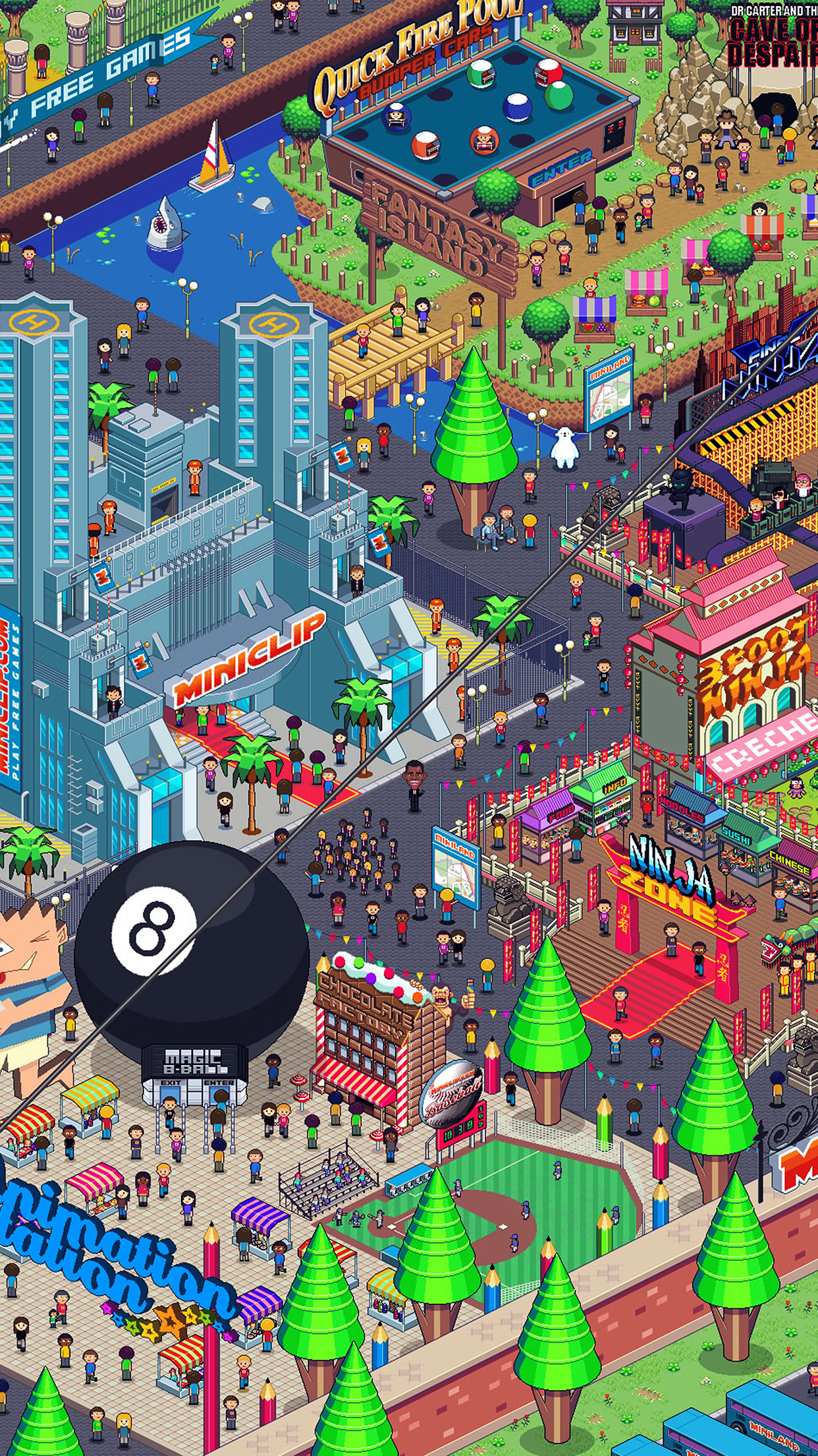 1250x2210 Pixel art city by army of trolls Download Free Wallpaper for iPhone 6s, 7s, Phone