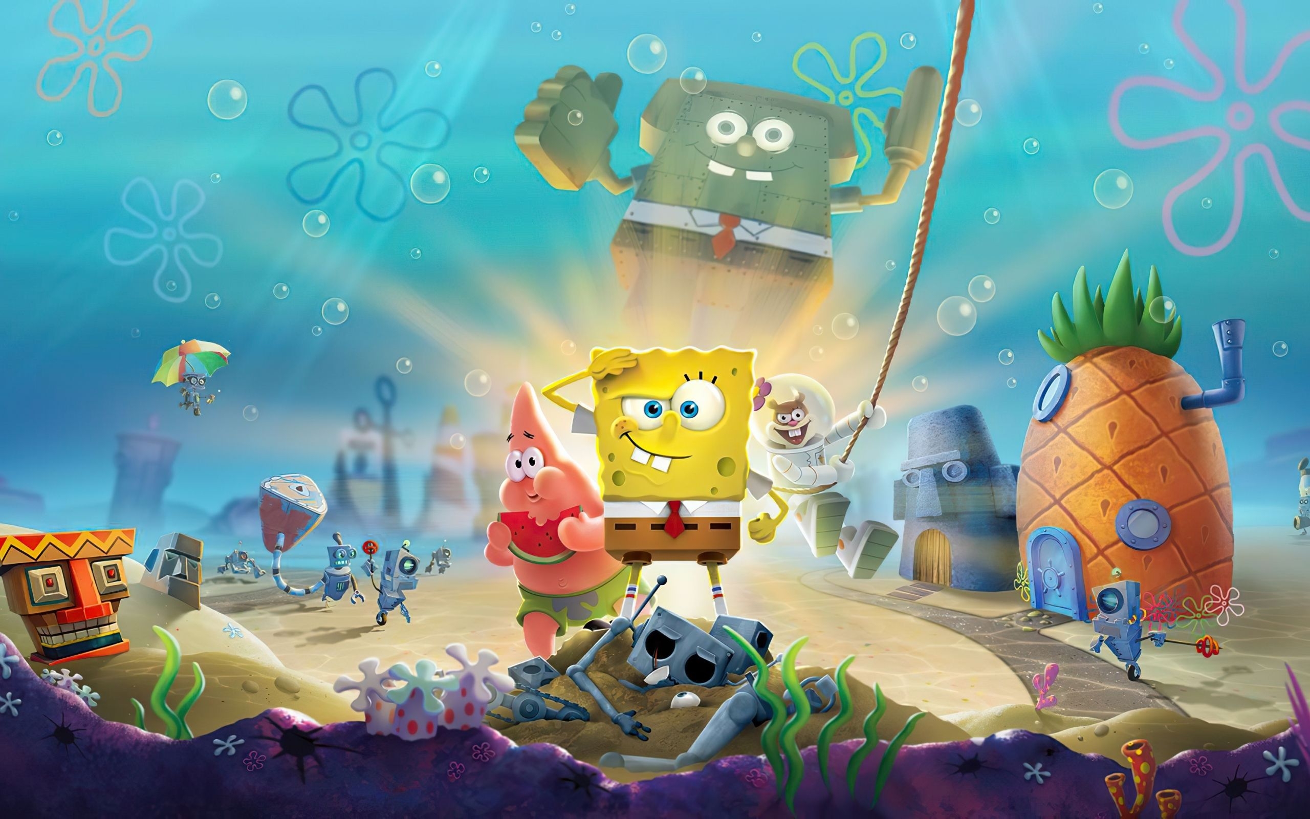 2560x1600 Download  wallpaper spongebob squarepants, underwater, Desktop