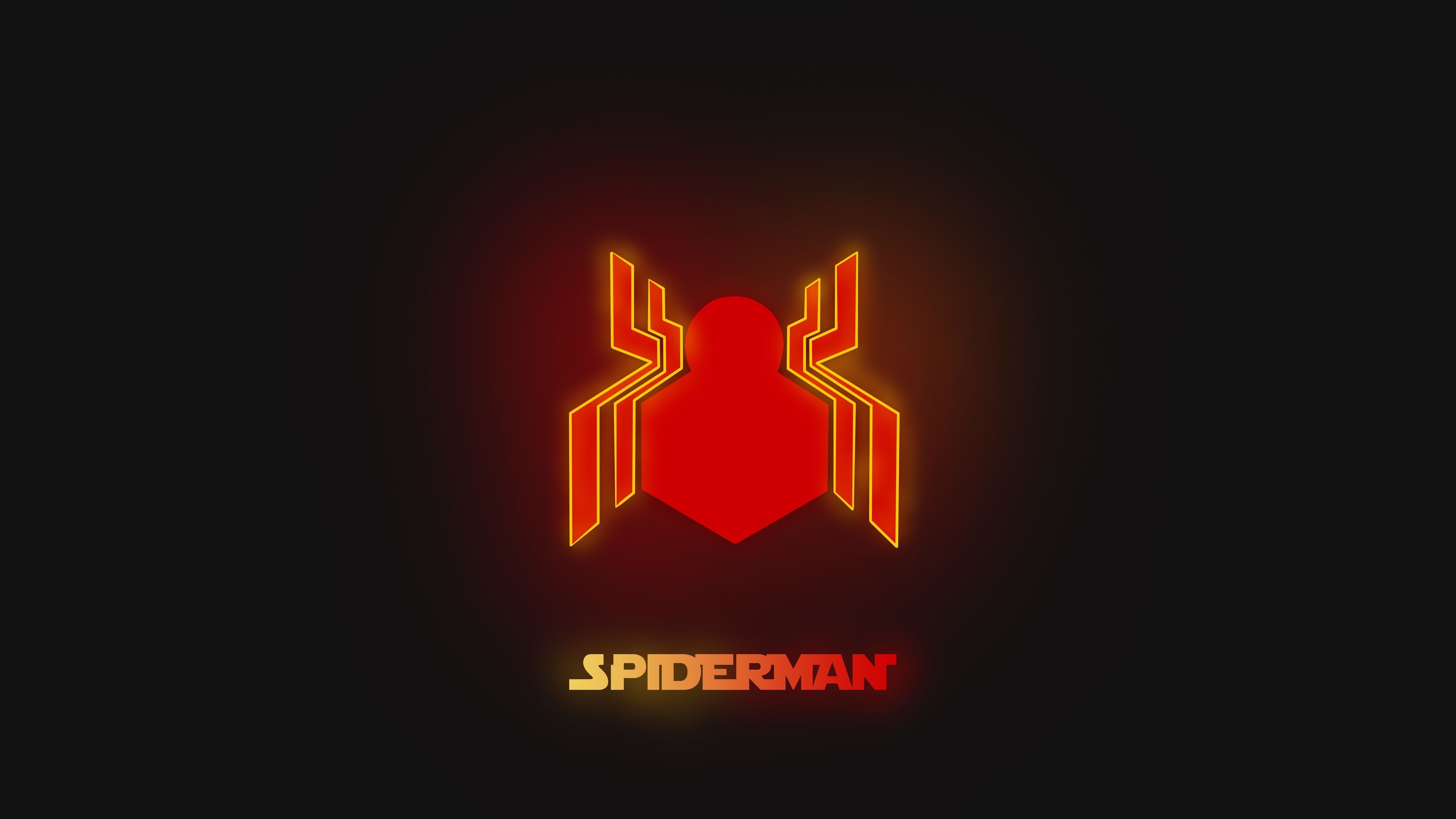 3840x2160 Wallpaper 4k Neon Spiderman Logo Wallpaper, Desktop