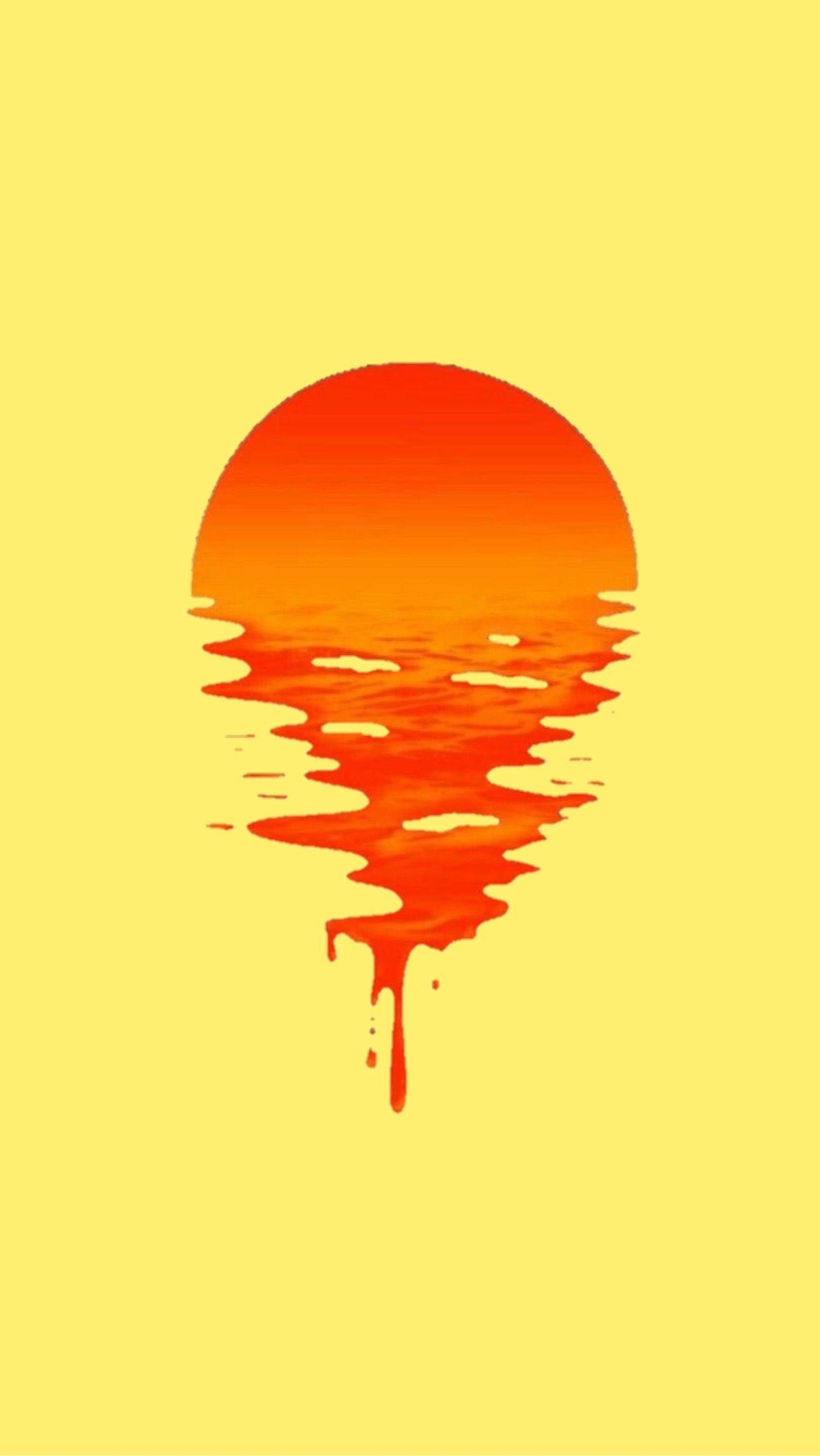 1250x2210 Yellow Red Orange Wallpaper / Lockscreen / Background Sunset Sun, Phone