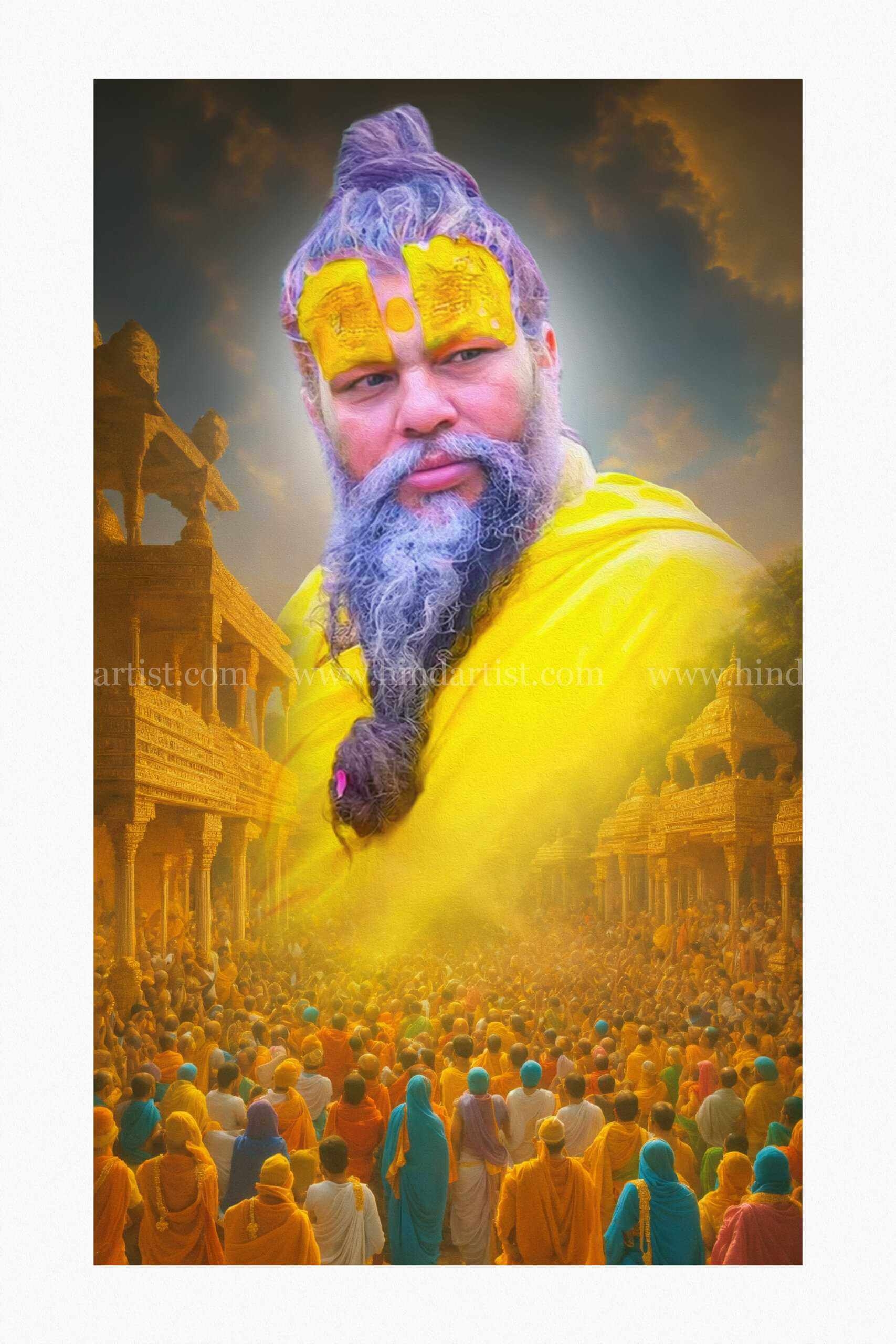 1710x2560 Premanand ji Maharaj Picture with frame, Phone