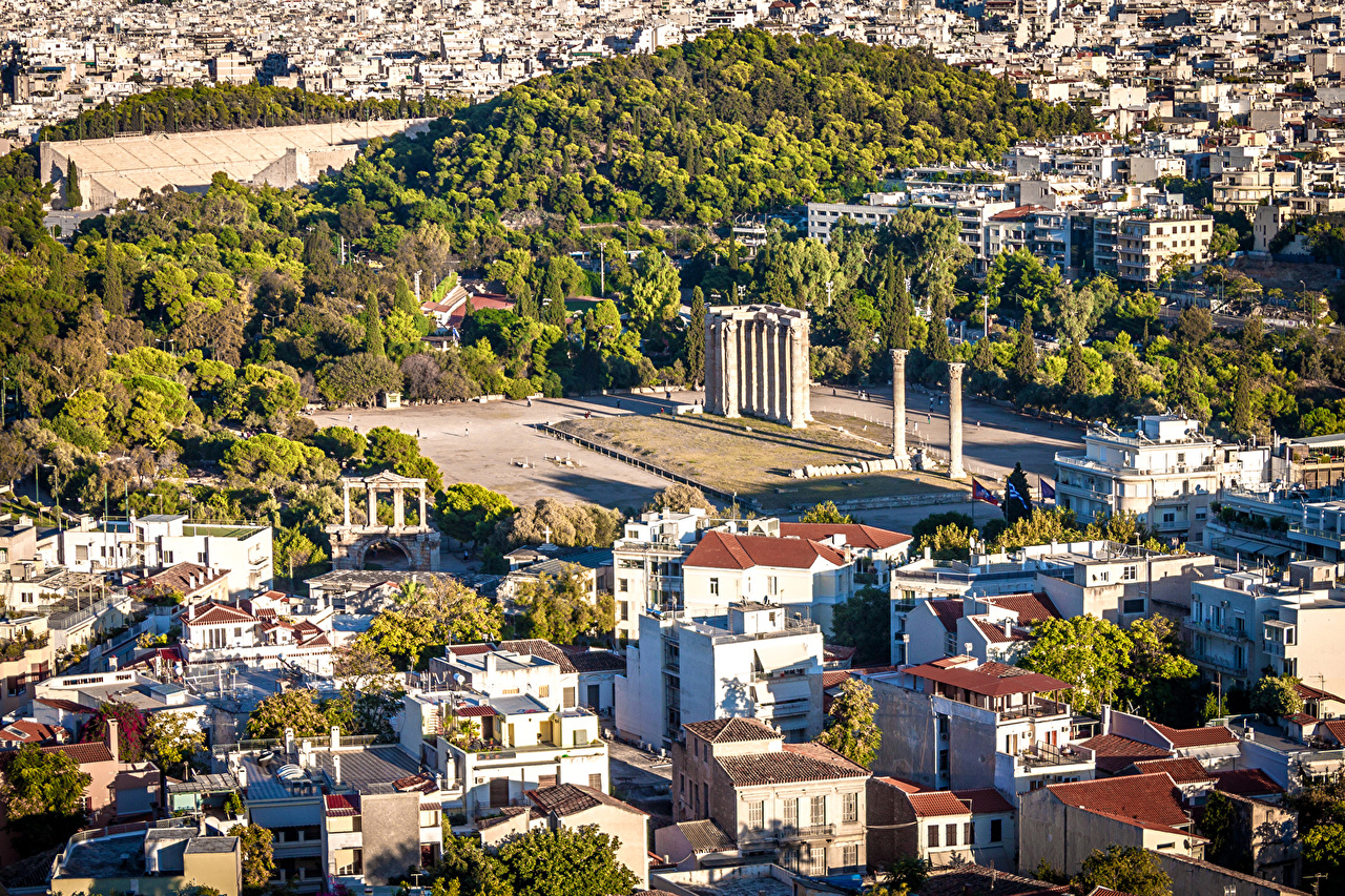 1280x860 Wallpaper Greece Athens From above Cities Building, Desktop