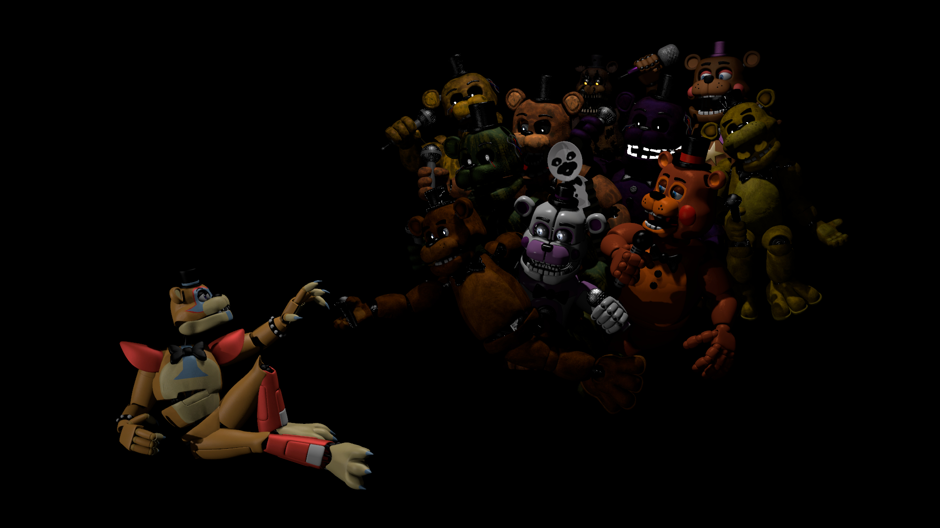 1920x1080 OC] The Creation of Glamrock Freddy [Model credits in Comments], Desktop