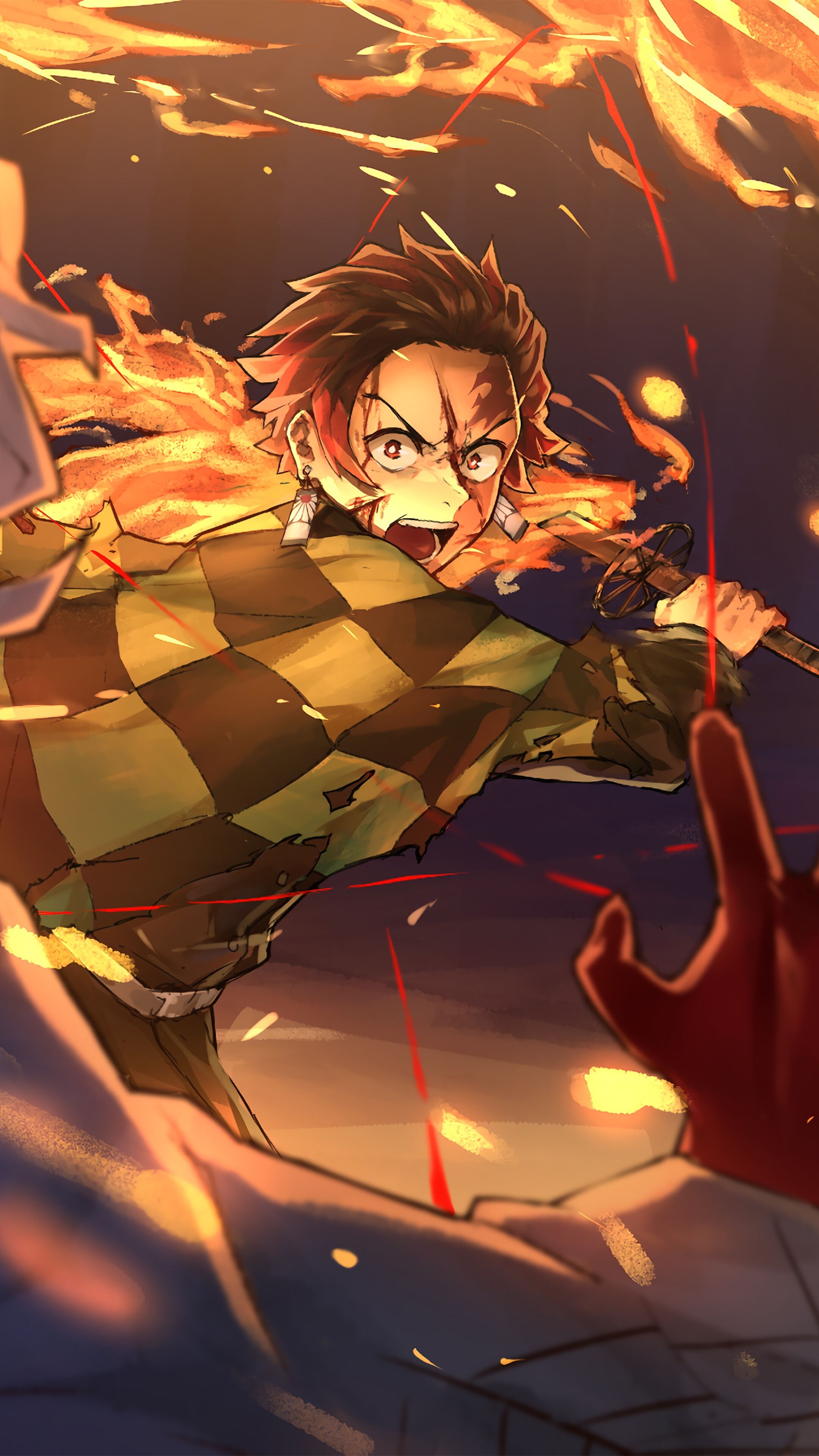 2160x3840 Tanjiro vs Rui, Kimetsu no Yaiba, 4K phone HD Wallpaper, Image, Background, Photo and Picture, Phone