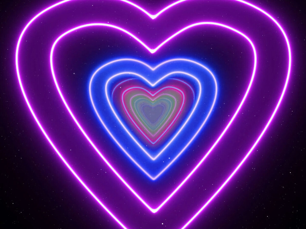 1200x900 New Neon Lights Love Heart Tunnel and New Romantic Abstract Glow Particles Moving Wallpaper Loops. All Design Creative, Desktop