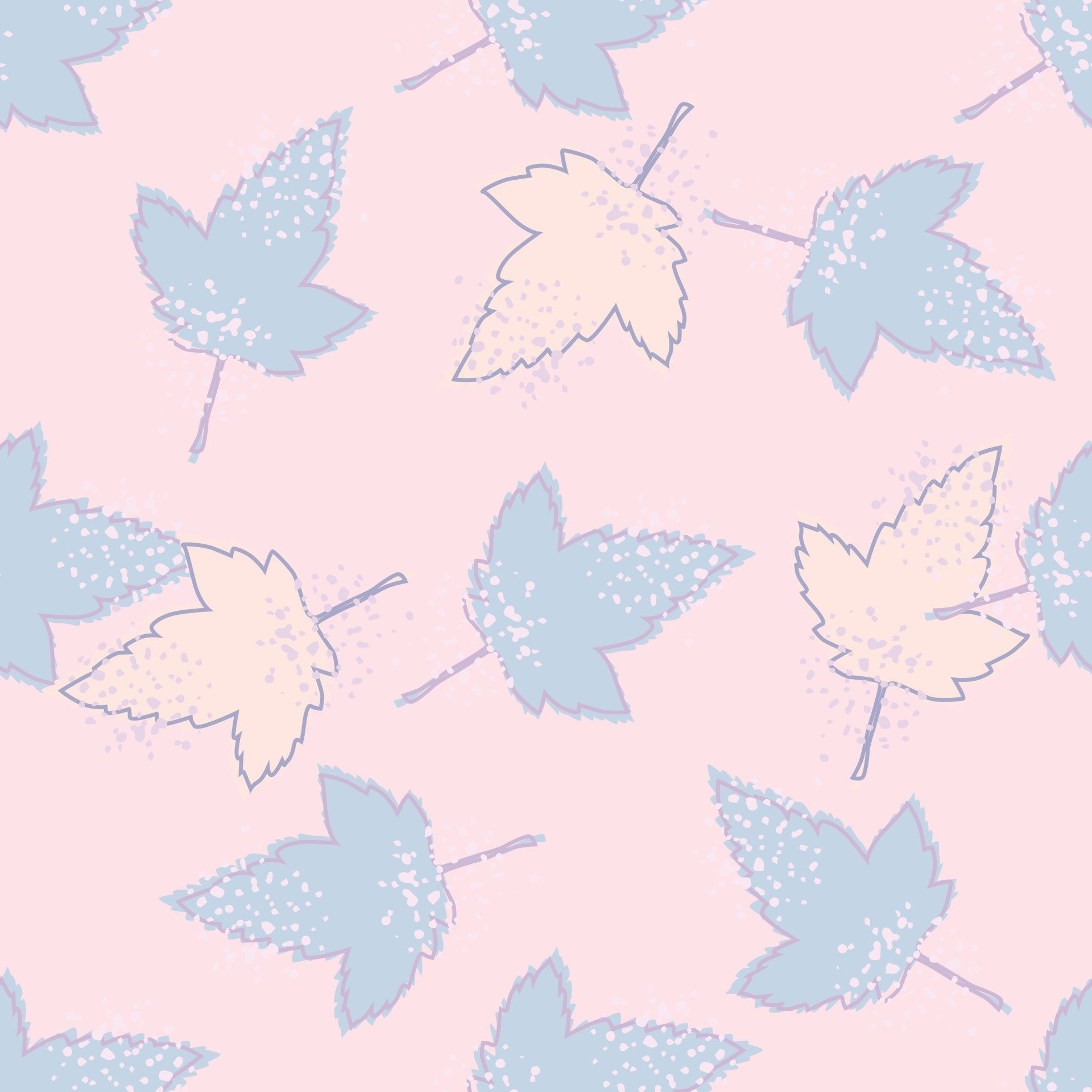 1920x1920 Abstract maple leaves seamless pattern on pink background. Cute autumn leaf wallpaper. Decorative backdrop for fabric design, Phone