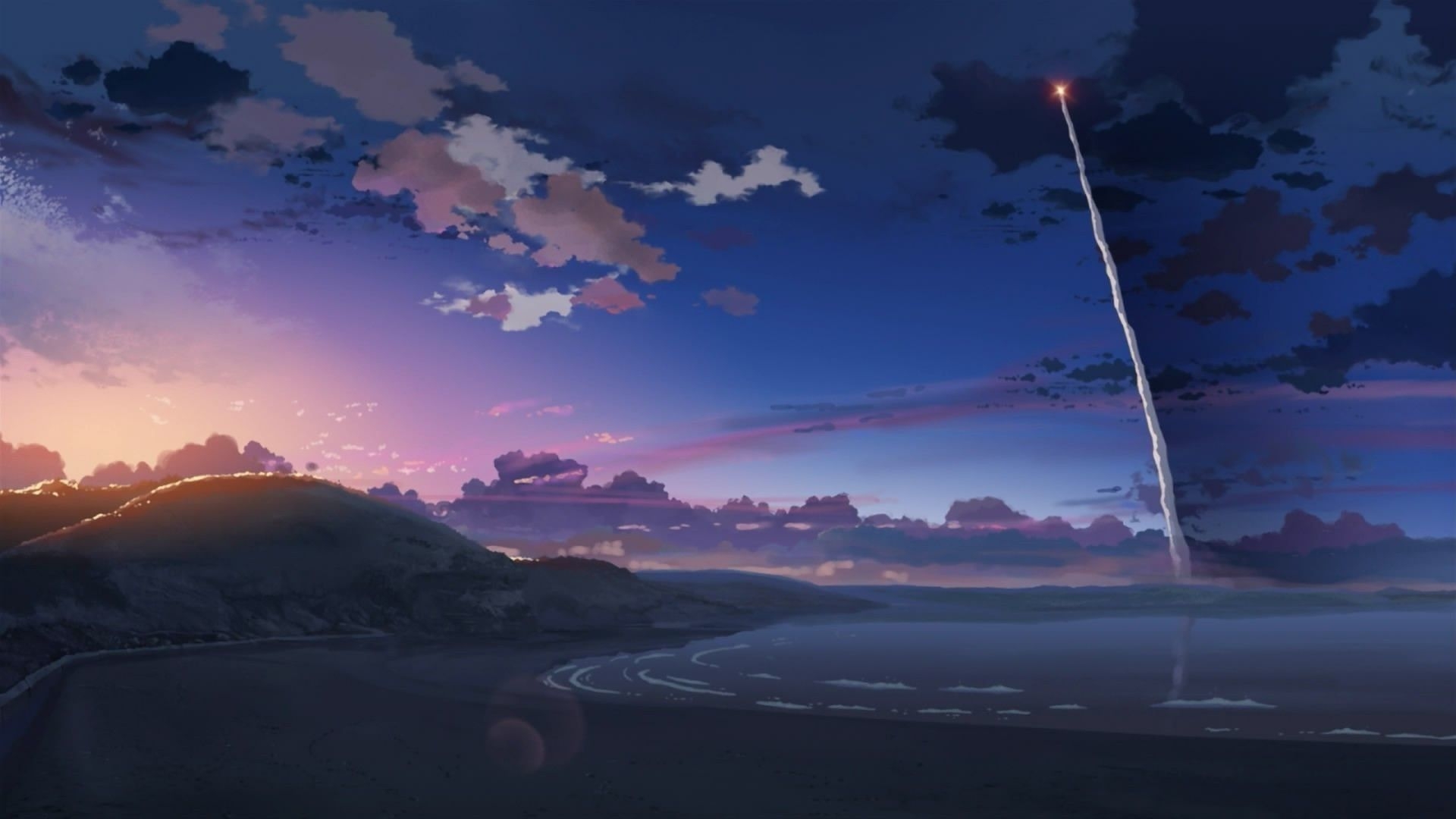 1920x1080 Scenery Anime Sunset Wallpaper, Desktop