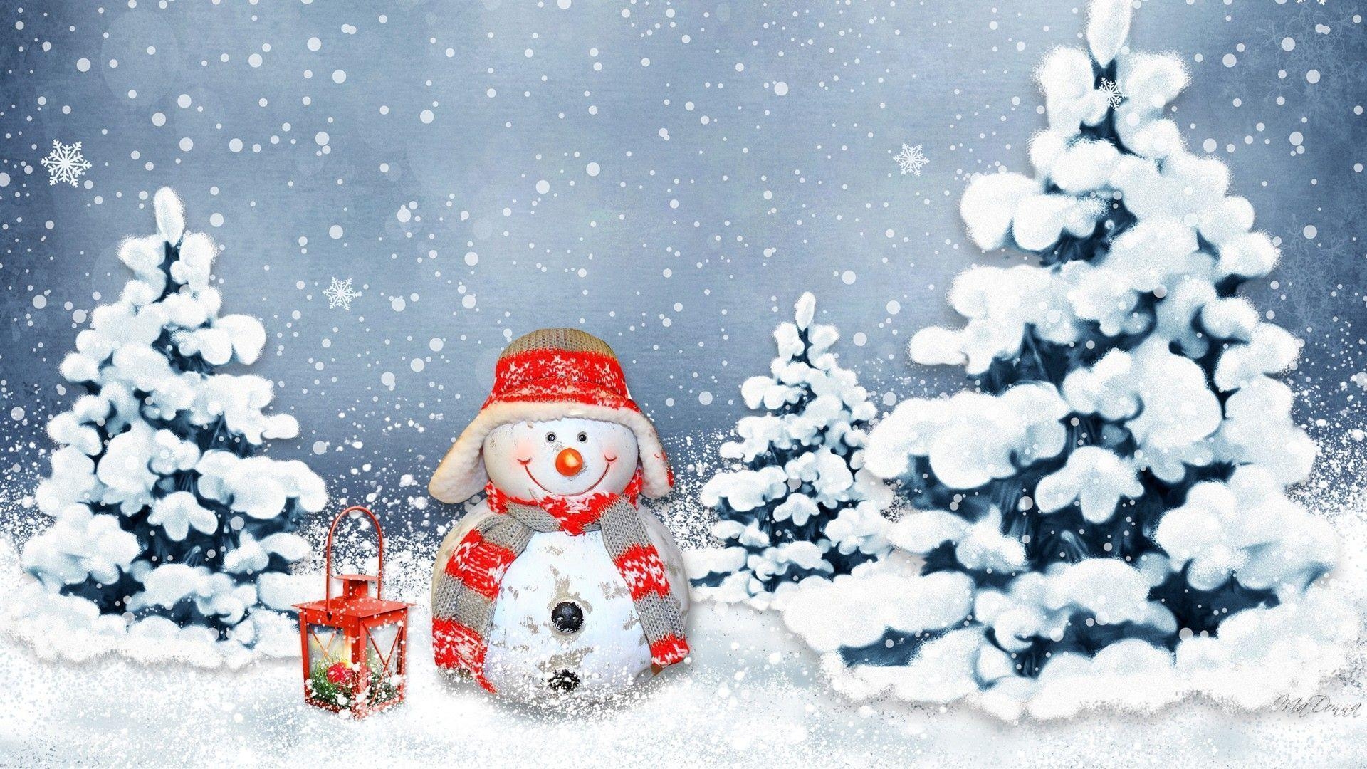 1920x1080 Warm Winter Snowman Light Smiles Christmas HD wallpaper #, Desktop