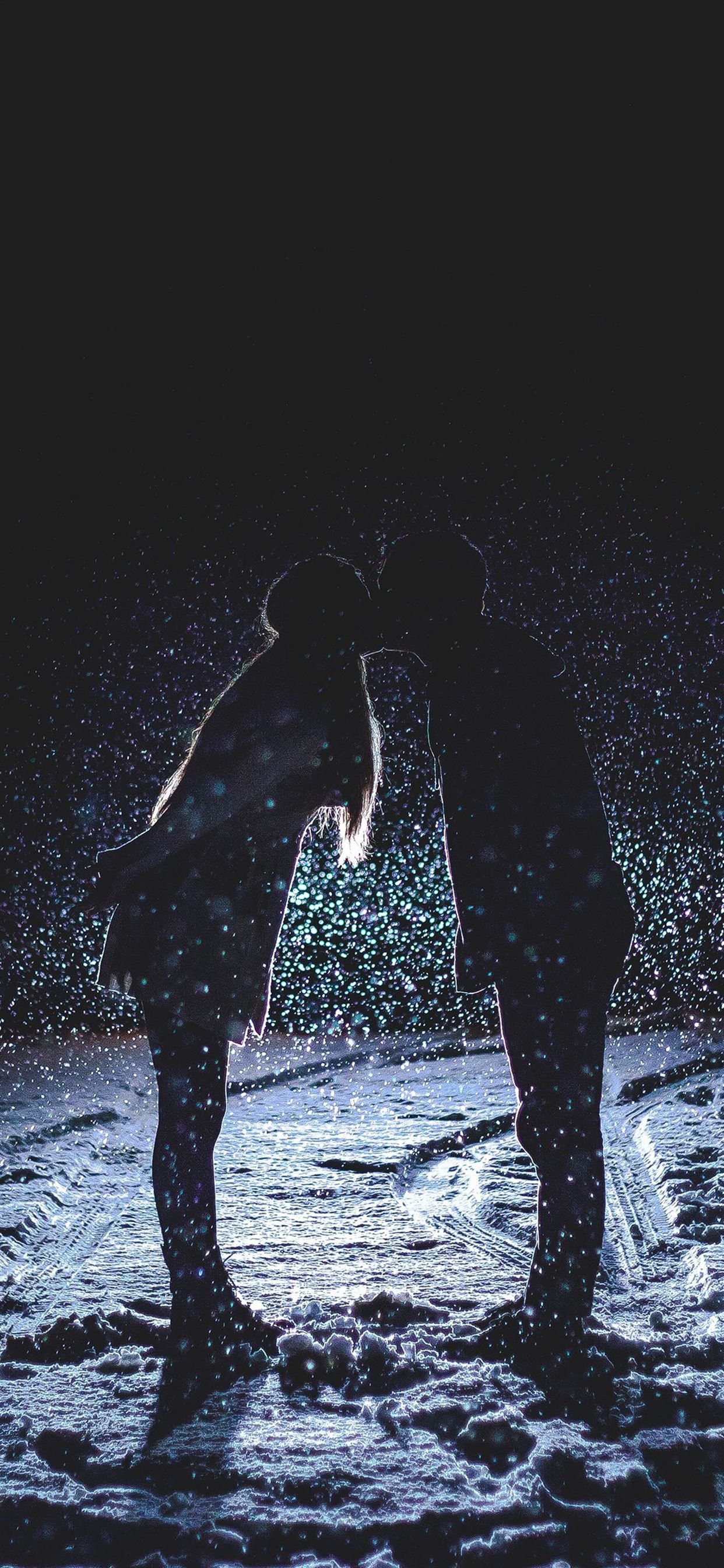 1250x2690 kiss love dark couple romantic iPhone X Wallpaper Free Download, Phone