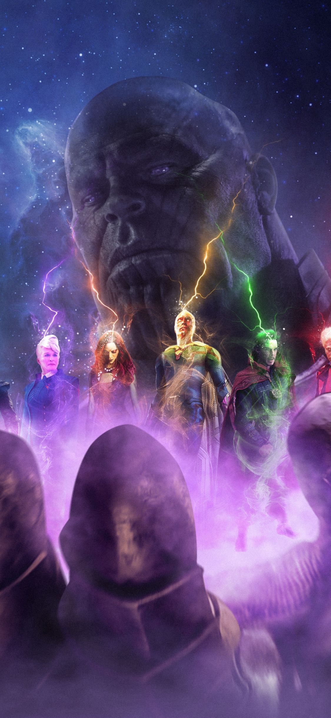 1130x2440 Download  wallpaper thanos, avengers: infinity war, fan, Phone