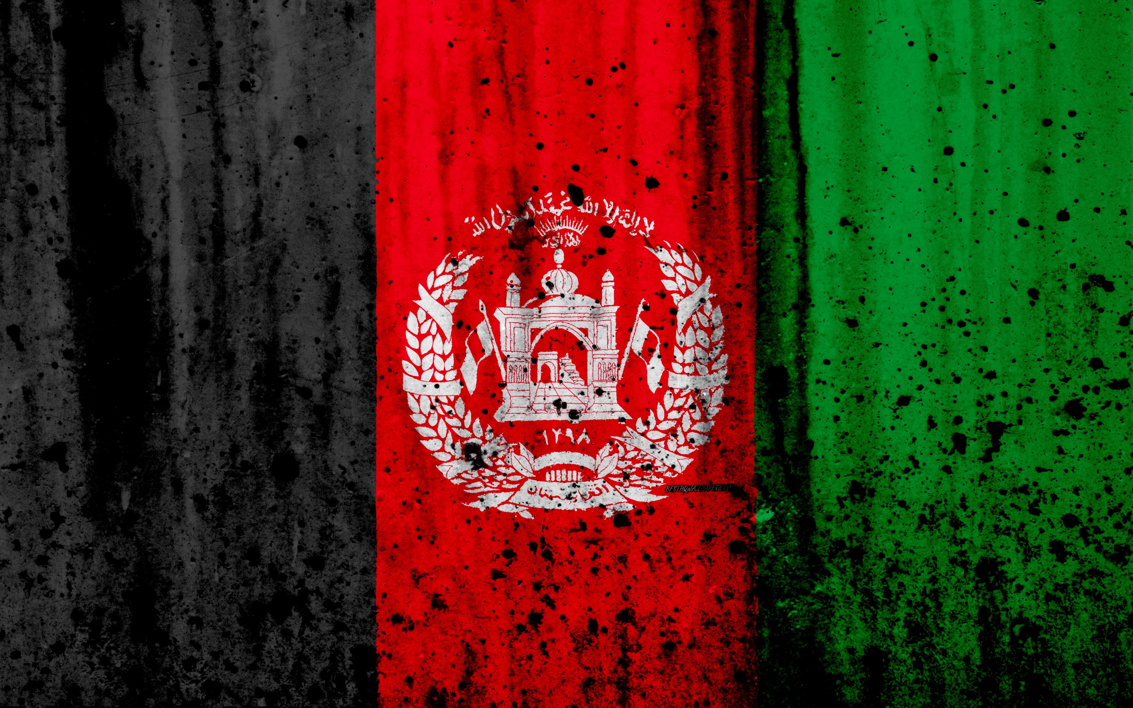 3840x2400 Download wallpaper Afghanistan flag, 4k, grunge, flag, Desktop