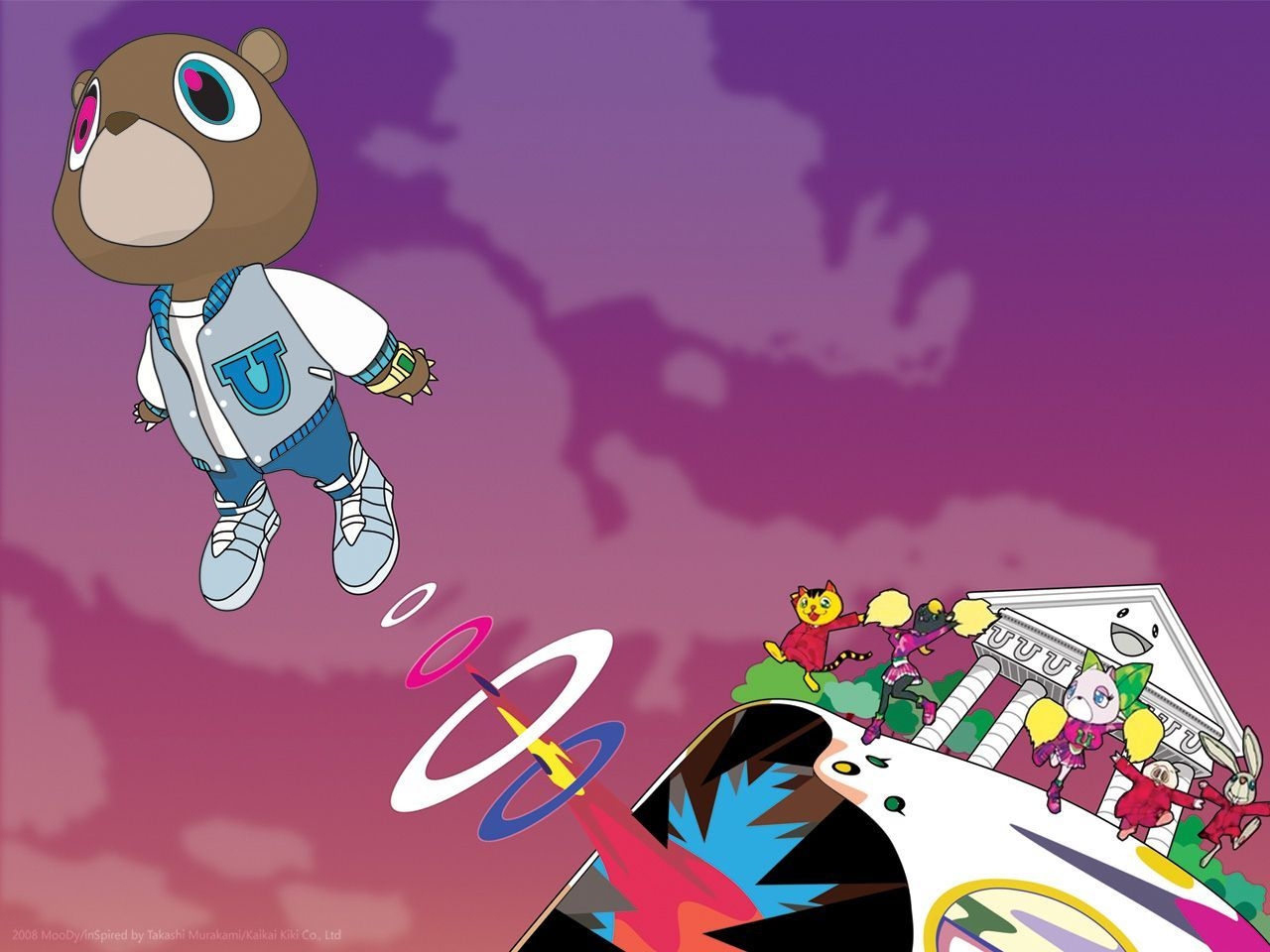 1280x960 kanye west. takashi murakami. Kanye west album cover, Kanye west bear, Kanye west graduation bear, Desktop