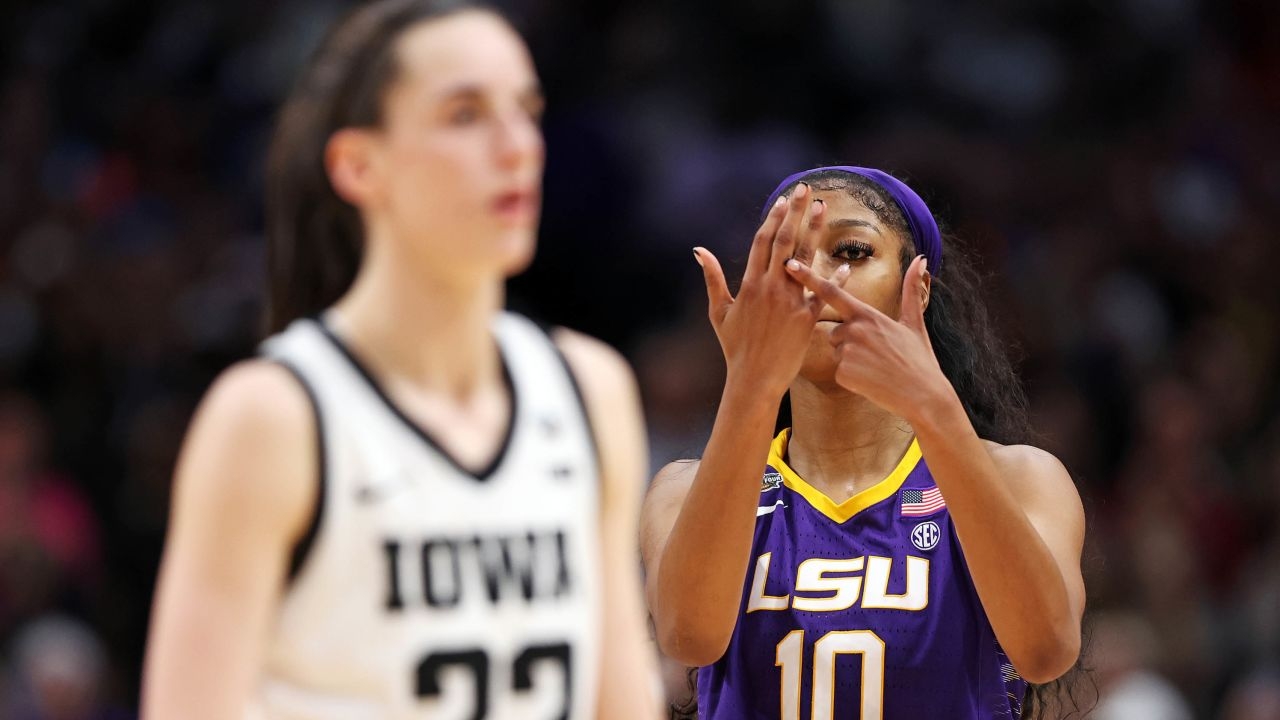 1280x720 Angel Reese defends gesture directed towards Caitlin Clark after LSU national title win; calls out double standard after being 'unapologetically' her, Desktop