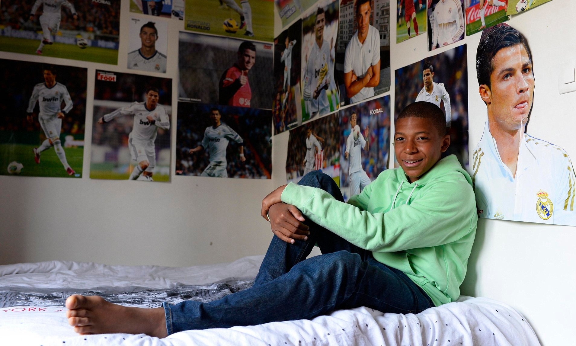 1910x1150 Kylian Mbappe covered walls in Cristiano Ronaldo picture. Daily Mail Online, Desktop