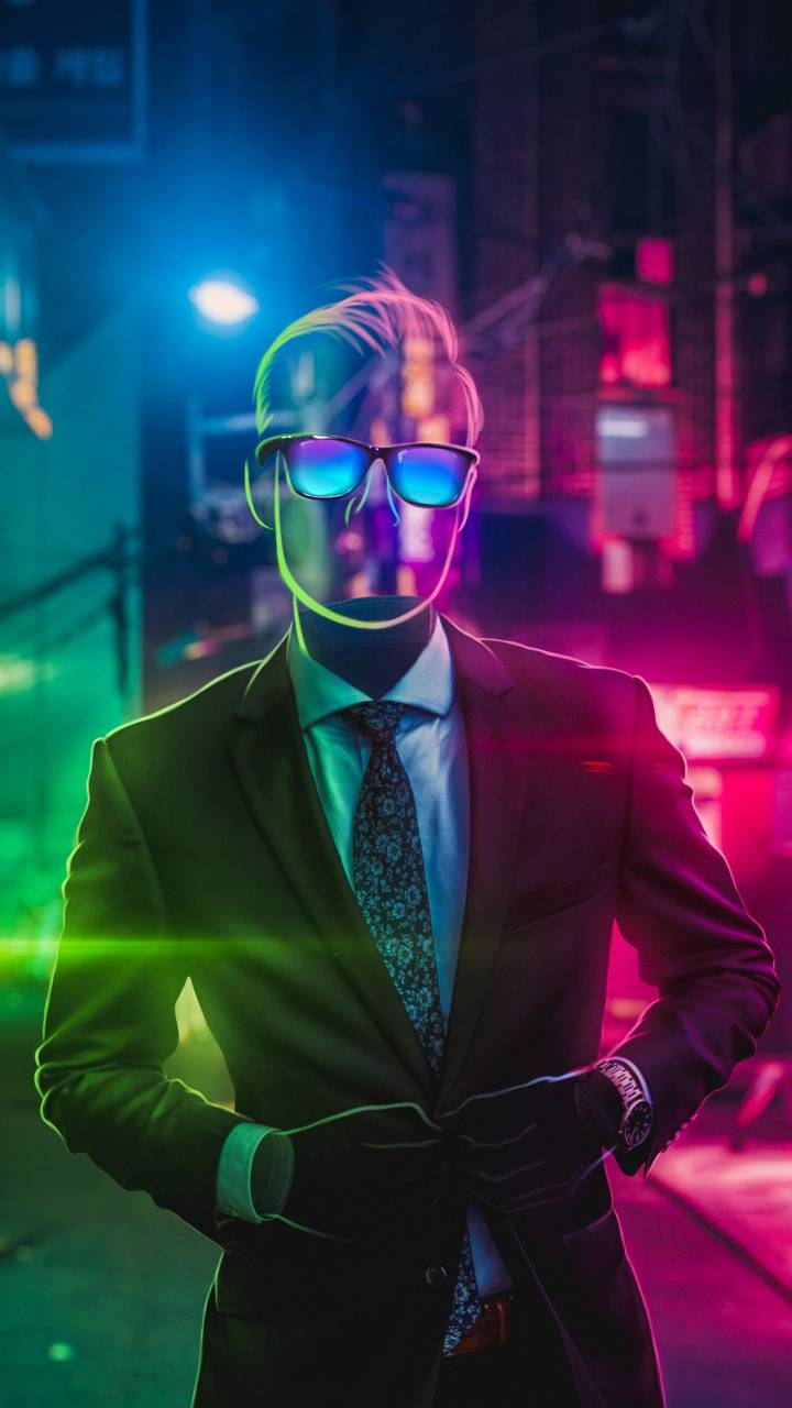 720x1280 Young neon man 4k wallpaper, Phone