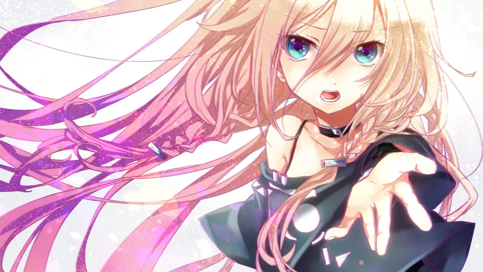 1600x900 Blonde Anime Girl With Big Blue Eyes Wallpaperx900, Desktop