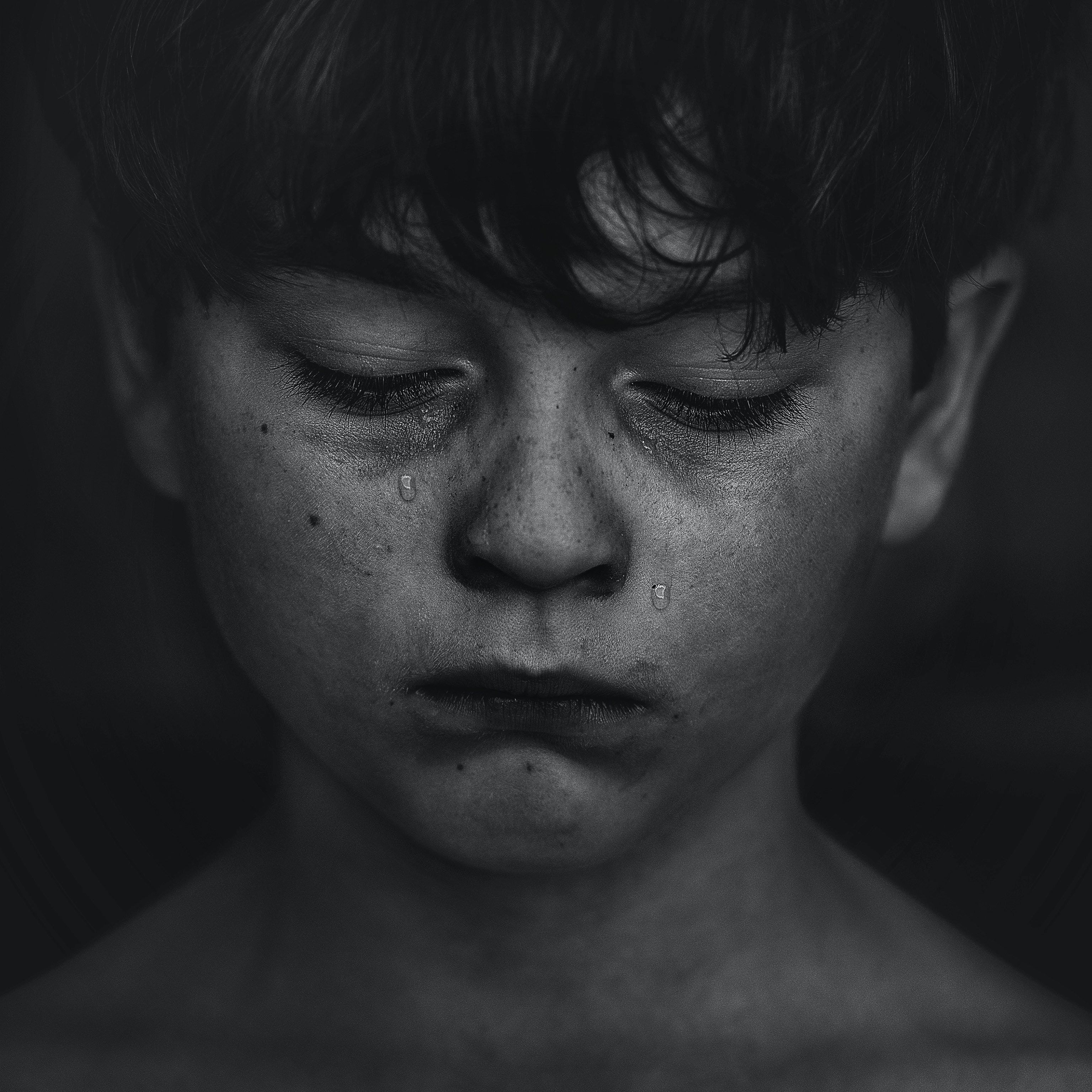 3080x3080 Black Haired Boy Crying · Free, Phone