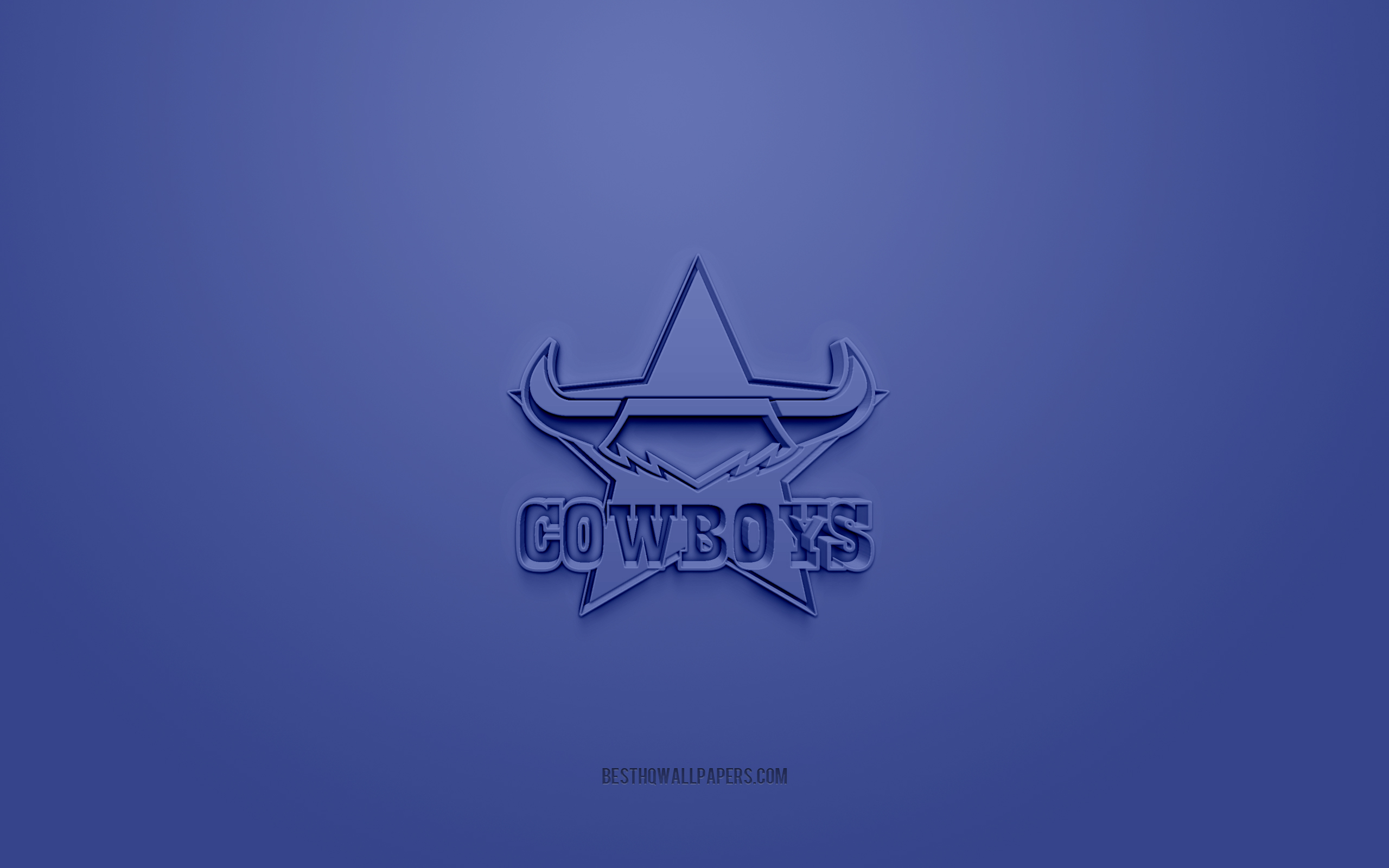 2560x1600 Download wallpaper North Queensland Cowboys, creative 3D logo, blue background, National Rugby League, 3D emblem, NRL, Australian rugby league, Townsville, Australia, 3D art, rugby, North Queensland Cowboys 3D logo for desktop with, Desktop