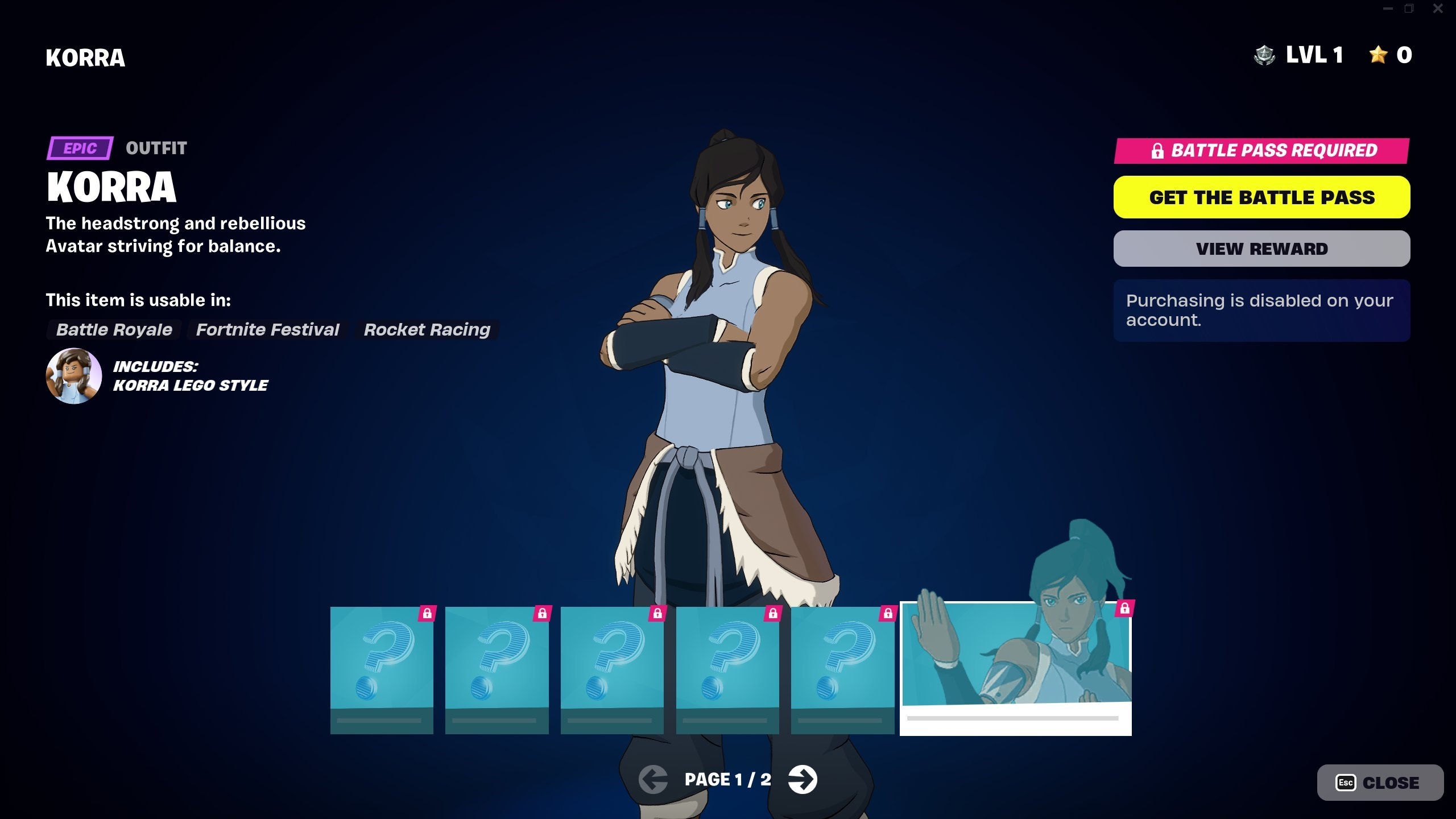 2560x1440 Korra Fortnite wallpaper, Desktop