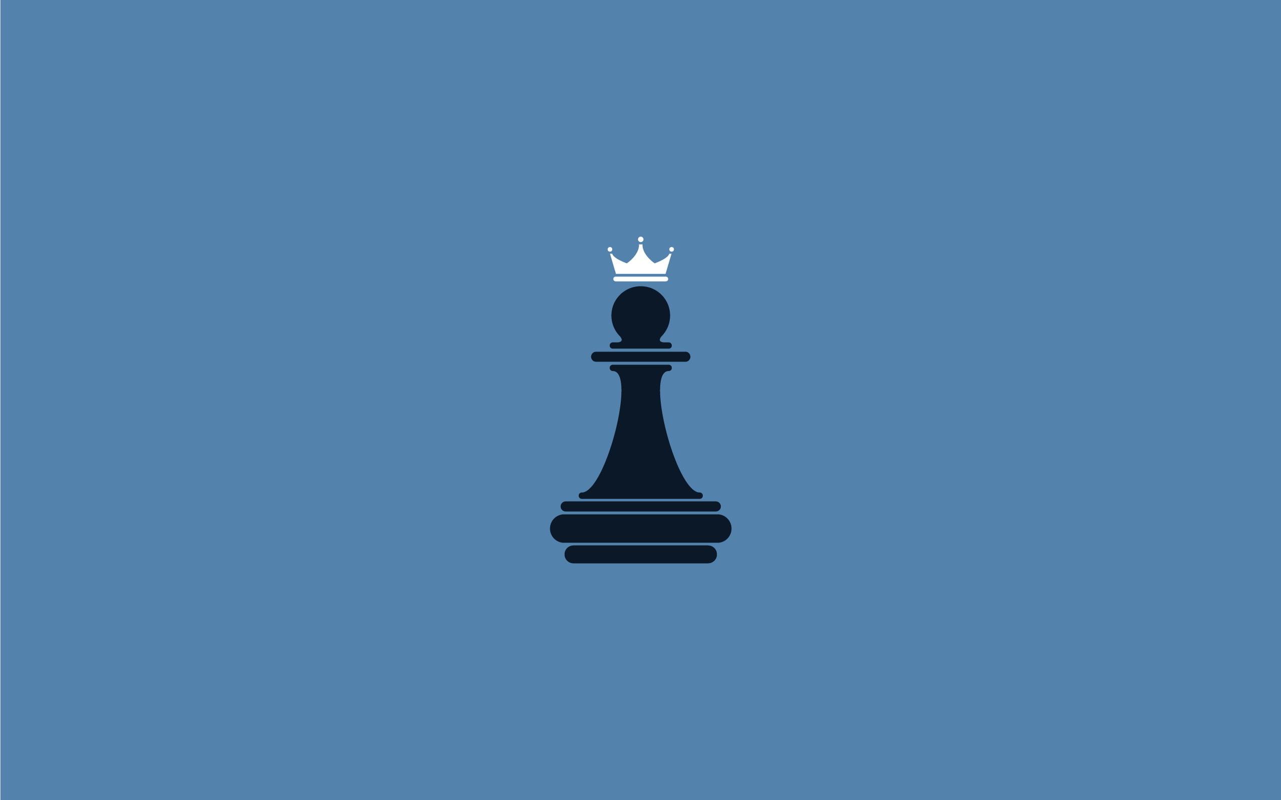 2570x1600 Poon chess piece logo, minimalism, chess, pawns, crown HD, Desktop