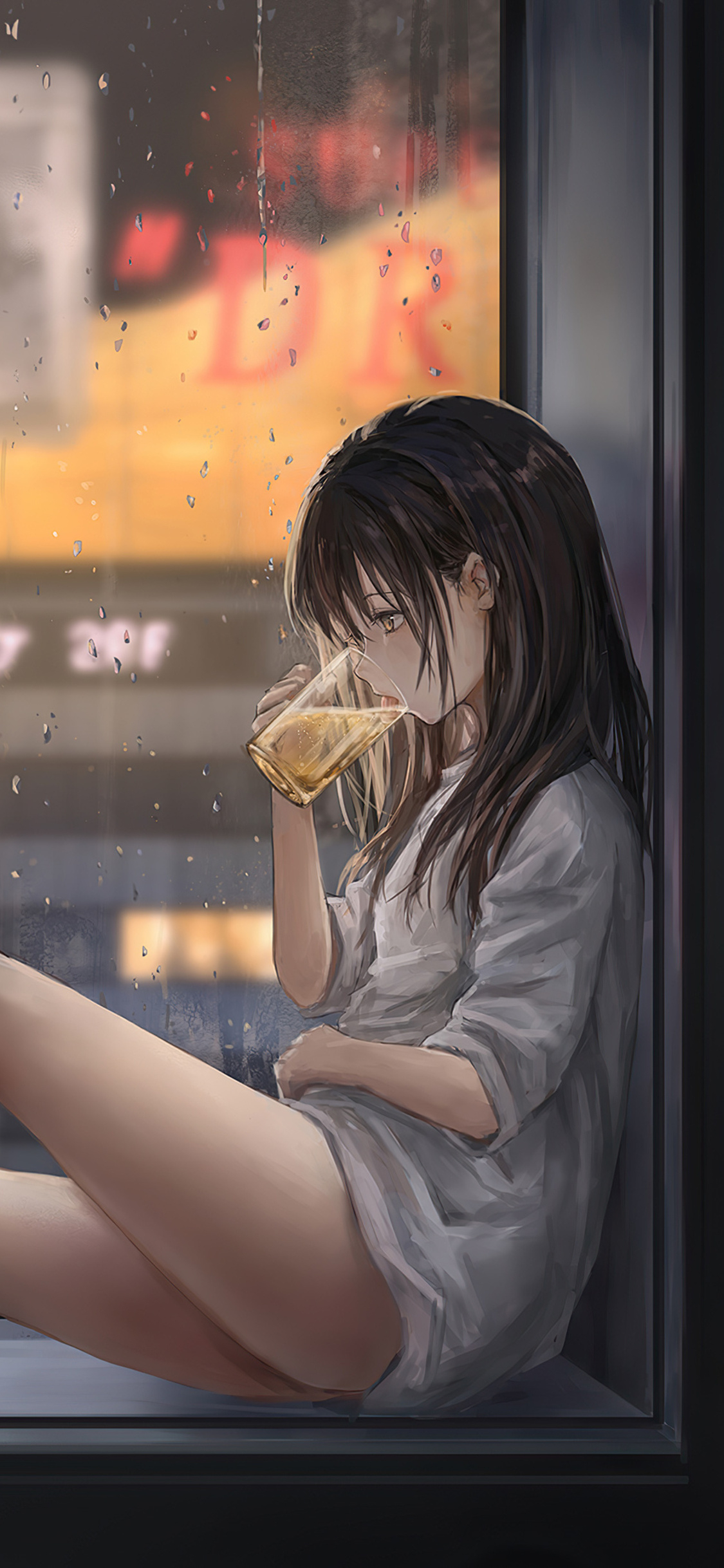 1130x2440 Anime Girl Cat Raining 4k iPhone XS, iPhone iPhone X HD 4k Wallpaper, Image, Background, Photo and Picture, Phone