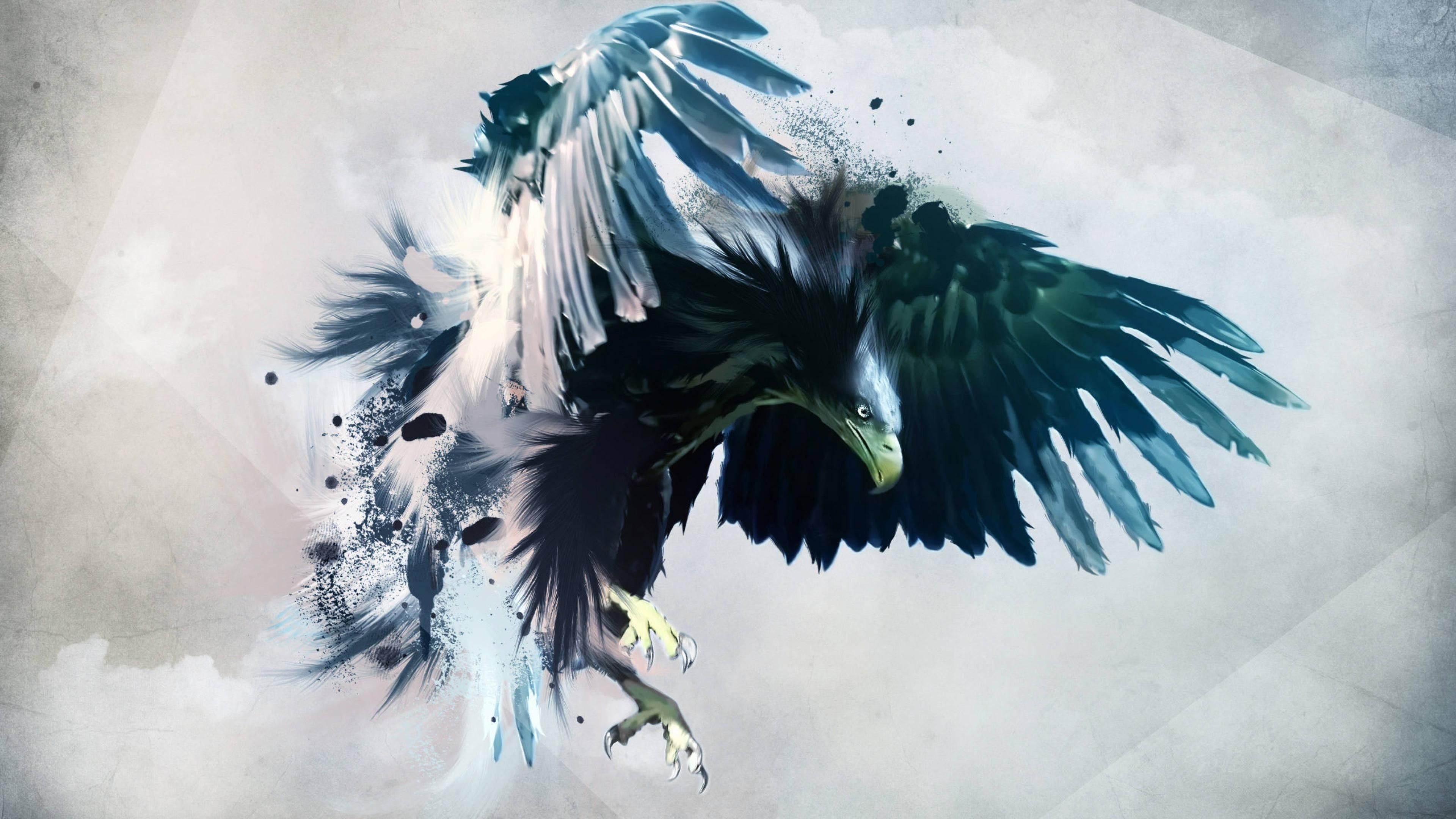 3840x2160 Wallpaper eagle, flight, draft, Art, Desktop