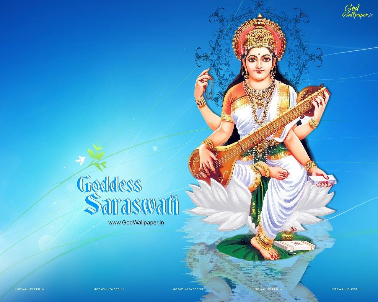 1280x1030 Goddess Saraswati HD Wallpaper Free Download, Desktop