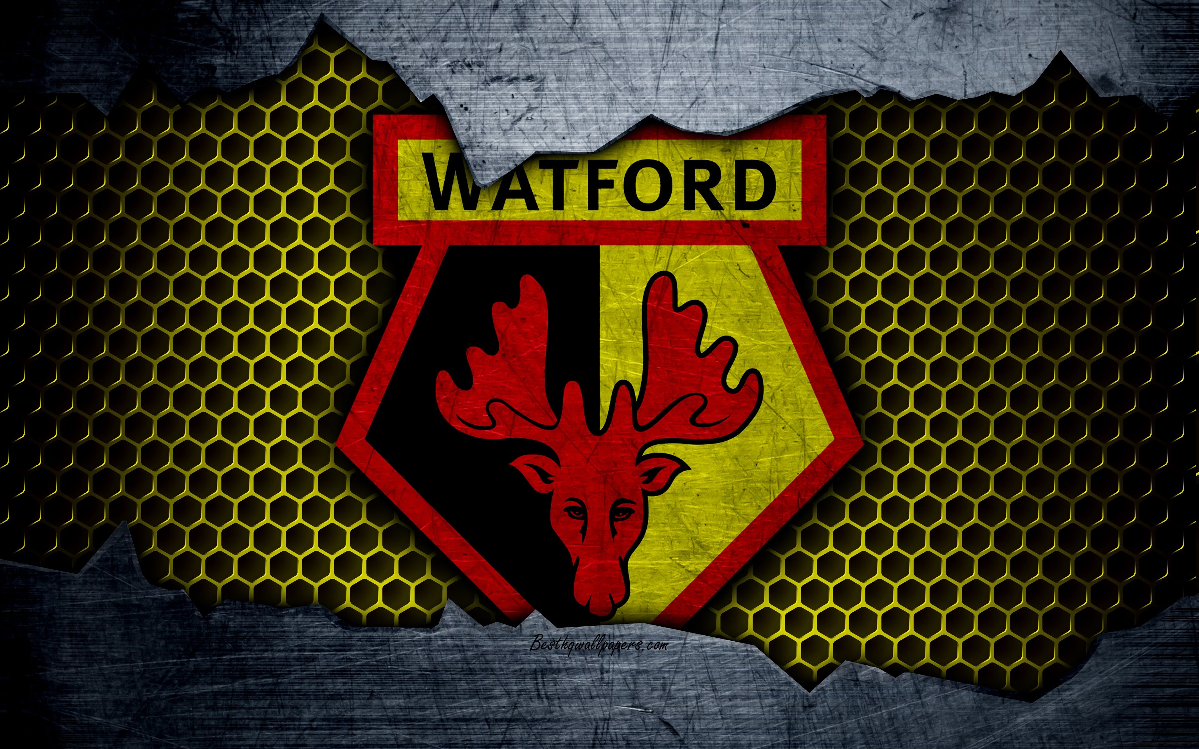 3840x2400 Download wallpaper Watford FC, 4k, football, Premier League, Desktop