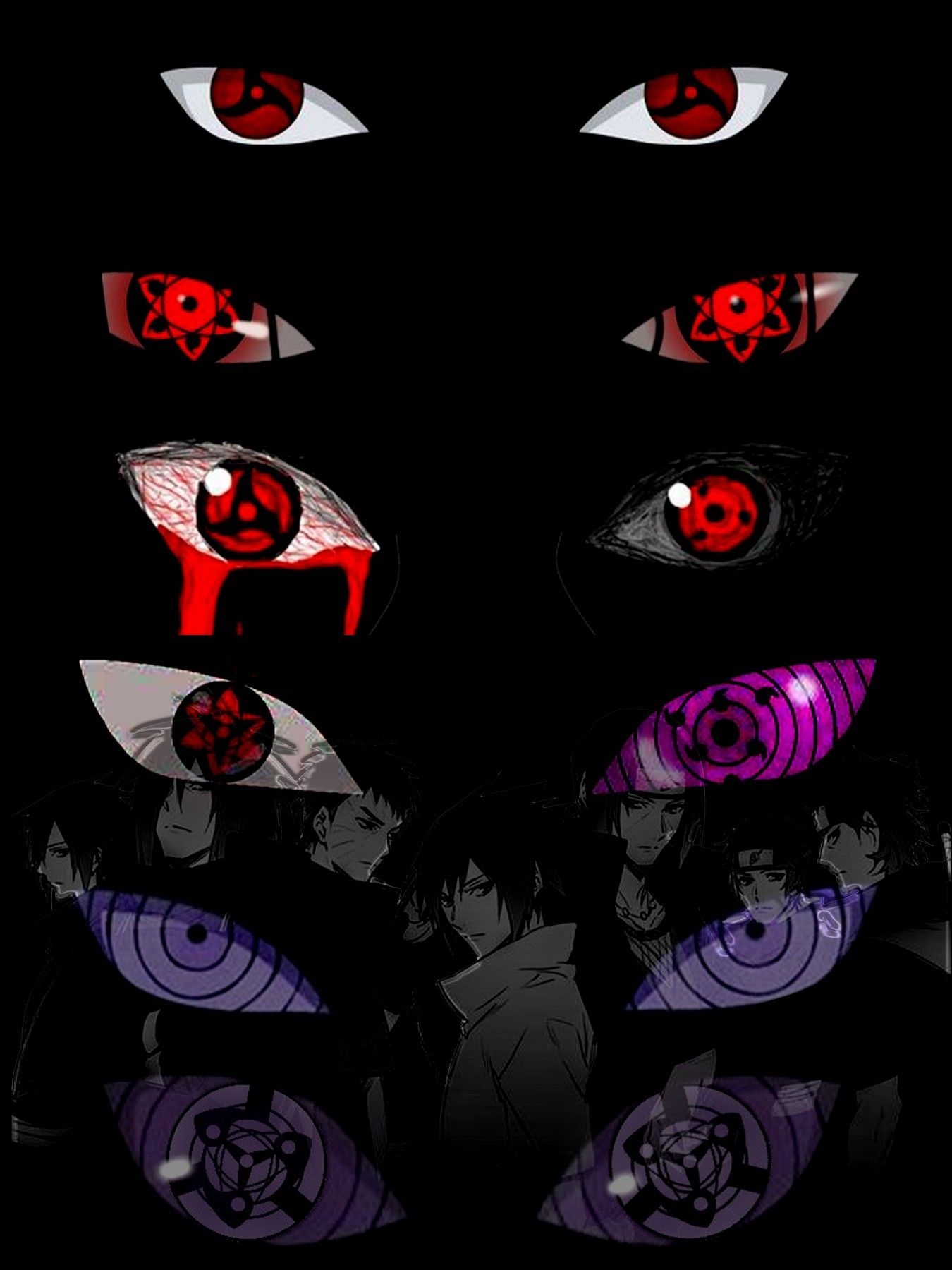 1350x1800 Uchiha Eyes T Shirt. Occhi Stile Anime, Phone