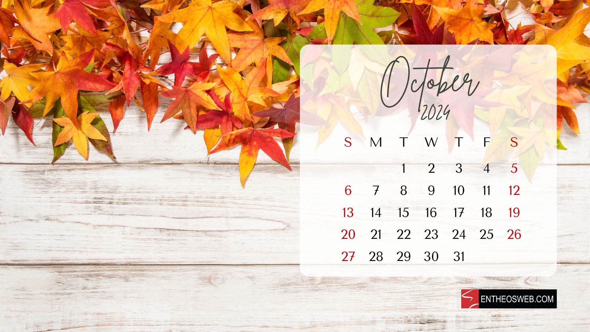 1920x1080 October 2024 Calendar Desktop Wallpaper, Desktop