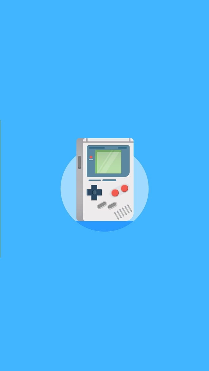 730x1300 HD wallpaper: GameBoy, blue, colored background, studio shot, indoors, copy space, Phone